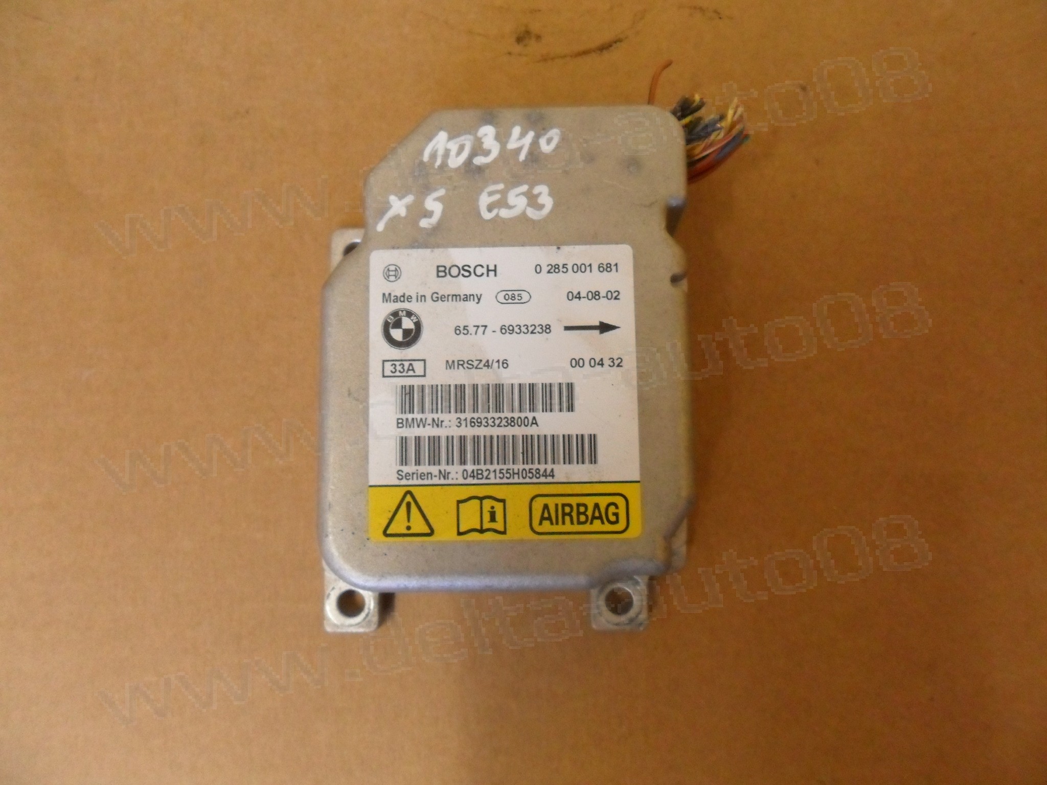 Модул Airbag, BMW X5, E53, 2000-2006г., 0 285 001 681, 0285001681, 65.77-6933238, 65.776933238, 6577-6933238, 65776933238 