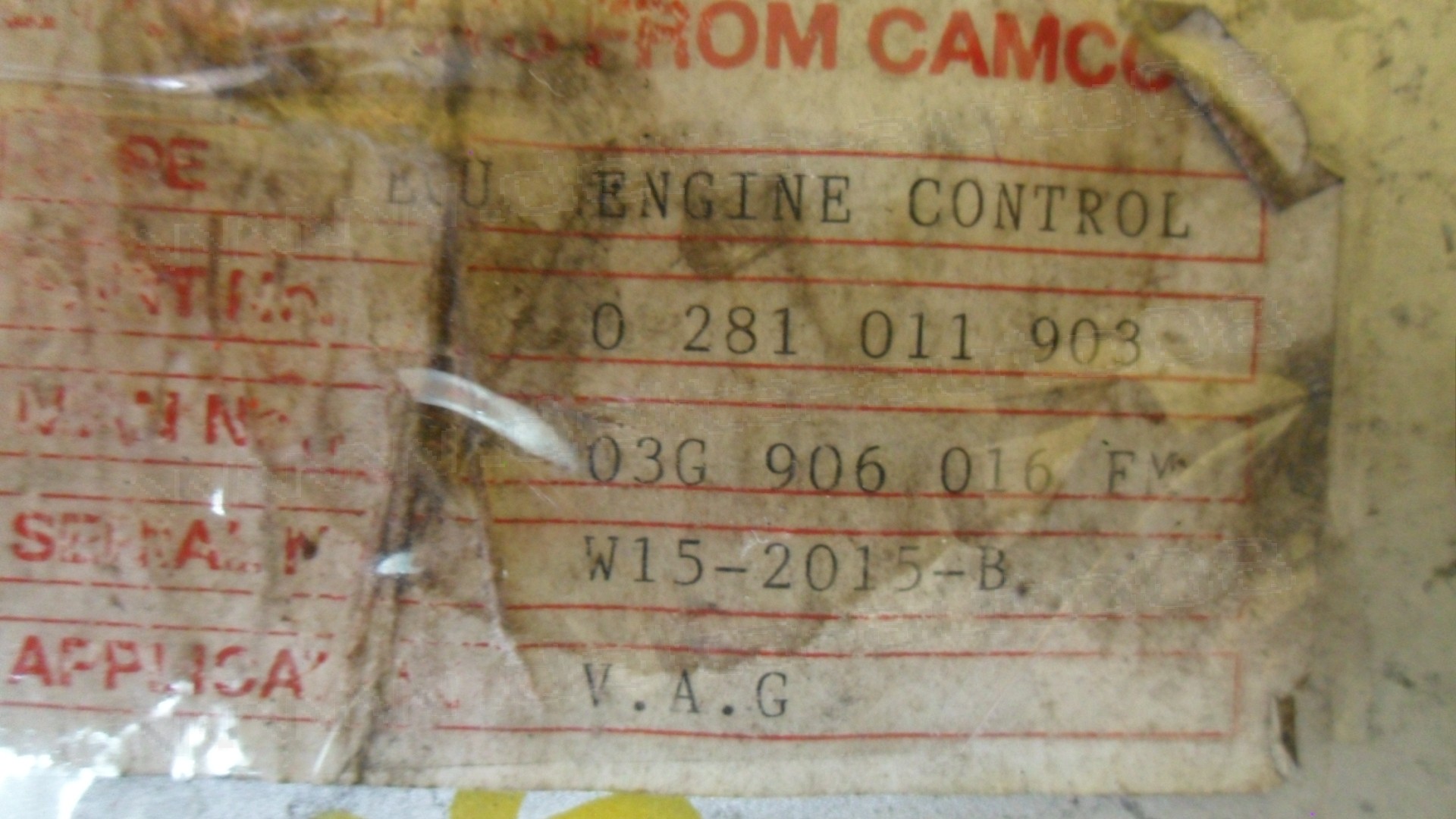 Компютър двигател от VW Golf V, 2.0 TDI, 0 281 011 903, 0281011903, 03G 906 016 FM, 03G906016FM