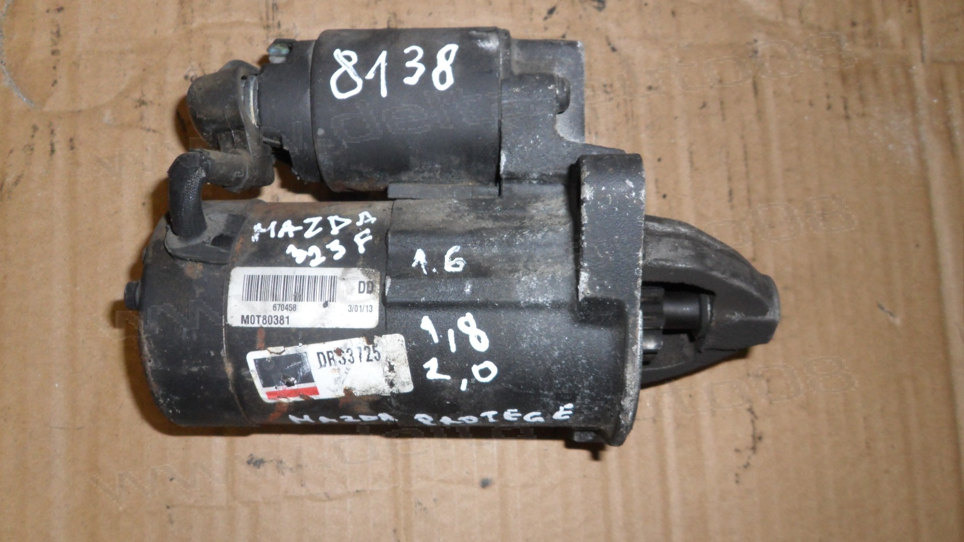 Стартер за Mazda 323 F, Protege, 1.6, 1.8, 2.0, 1998-2005г., M0T80381 