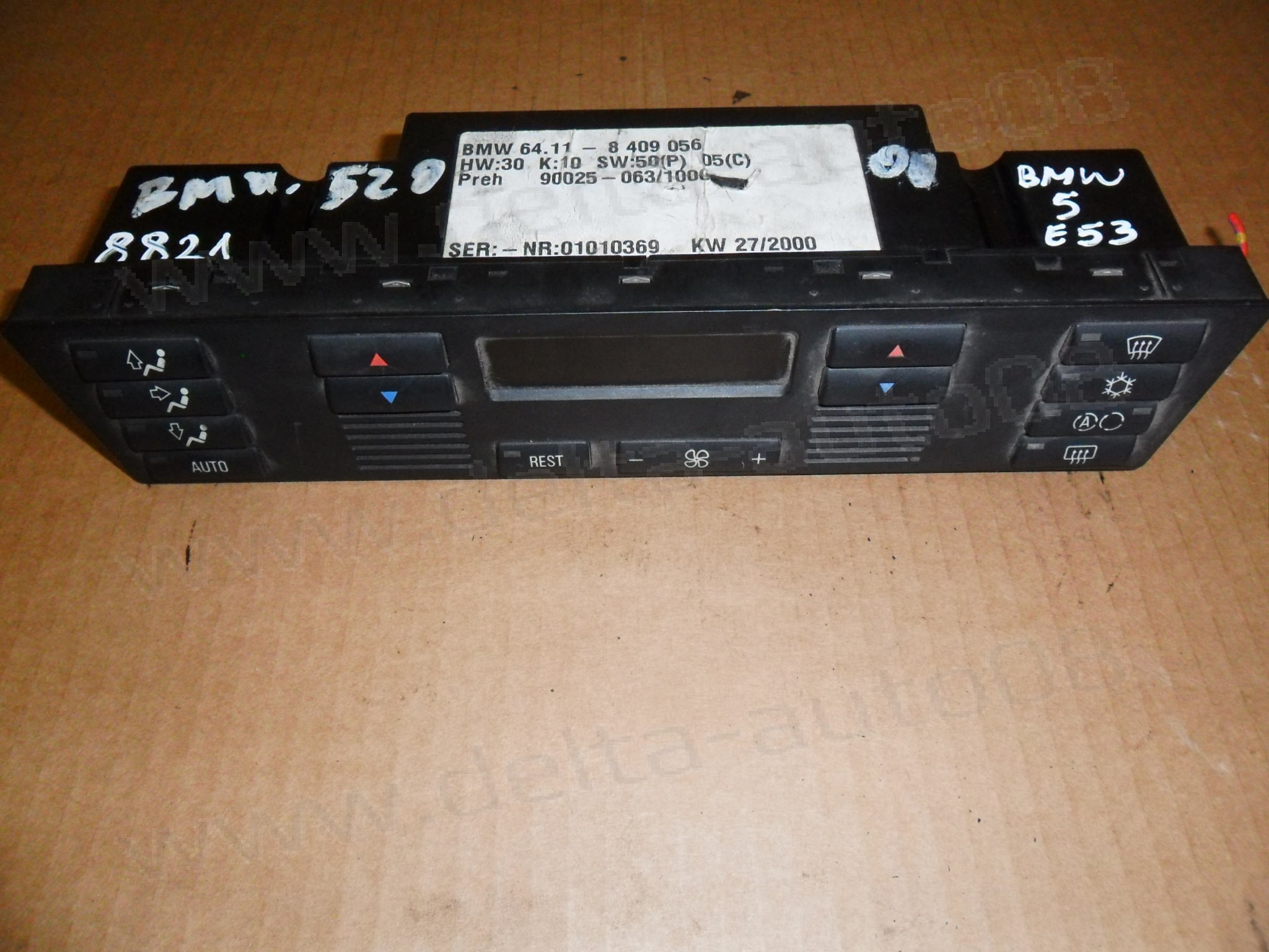 Панел климатроник за BMW 5, E53, 2000-2006г., 64.11-8 409 056, 64.11-8409056, 64.118409056, 64118409056