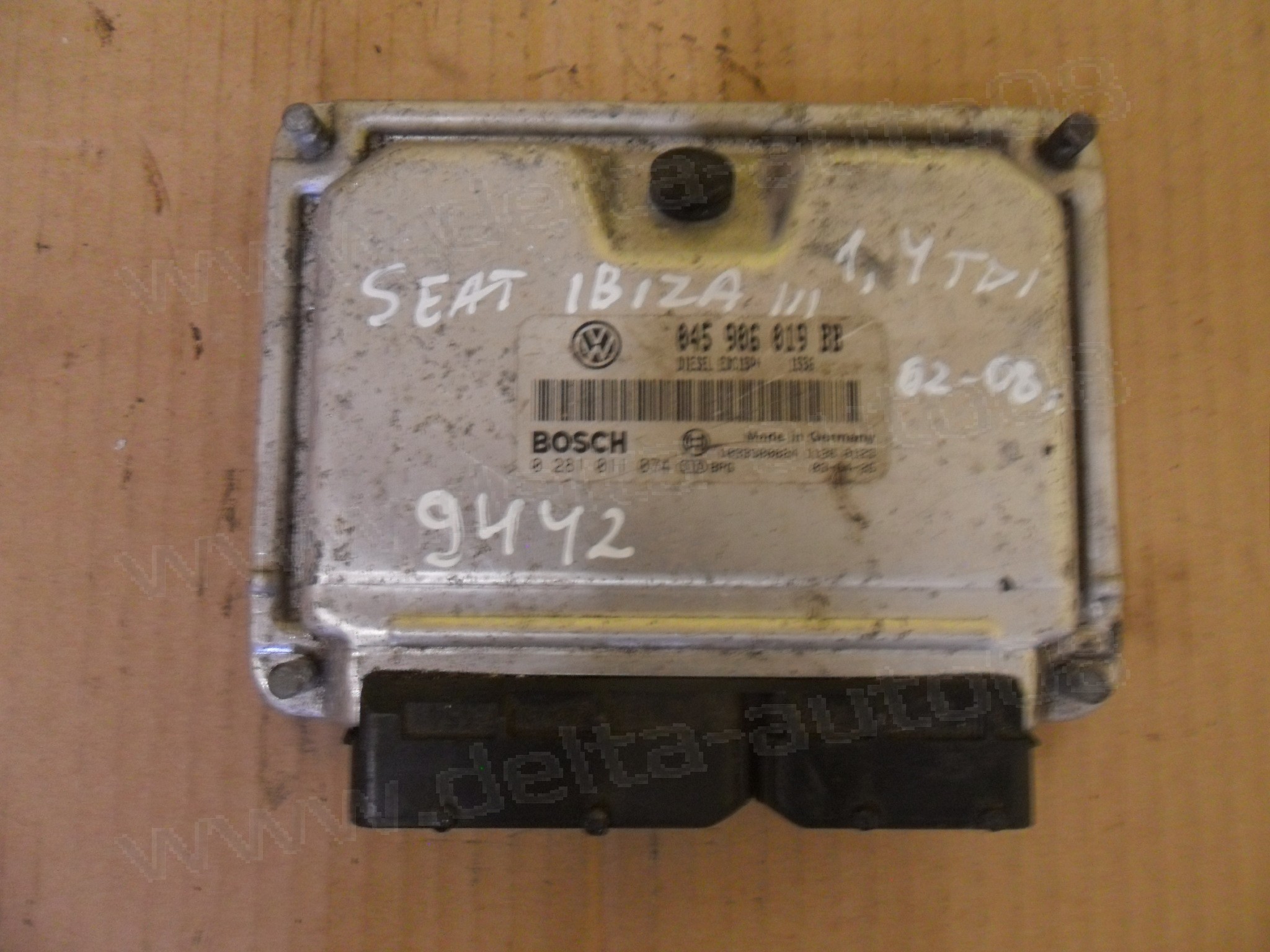 Компютър двигател за Seat Ibiza, 1.4 TDI, 2002-2008г., 045 906 019 BB, 045906019BB, 0 281 011 074, 0281011074 