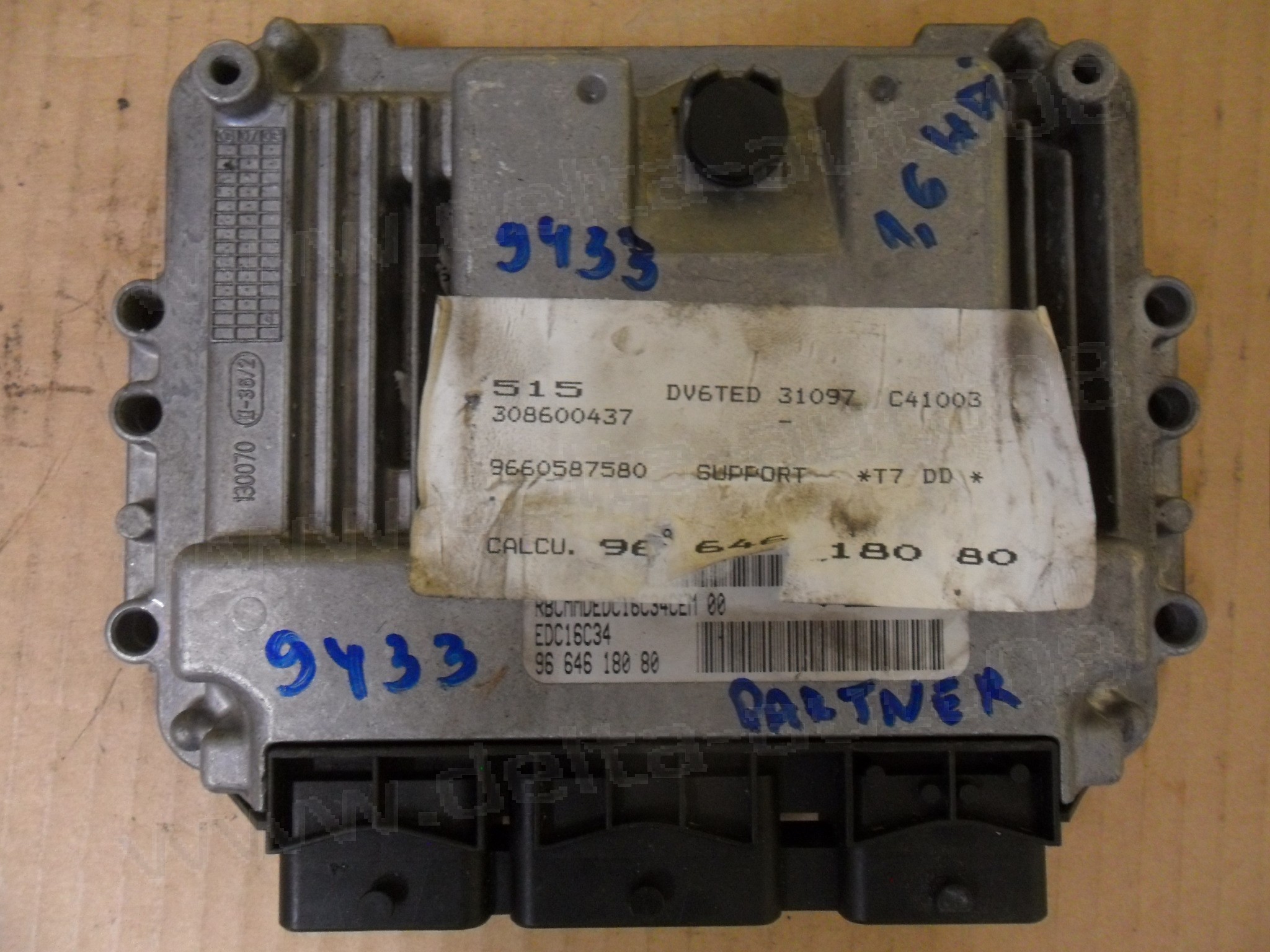 Компютър двигател за Peugeot 308, Partner, 1.6 HDI, 2007-2016г., 0 281 013 871, 0281013871, 96 646 180 80, 9664618080 