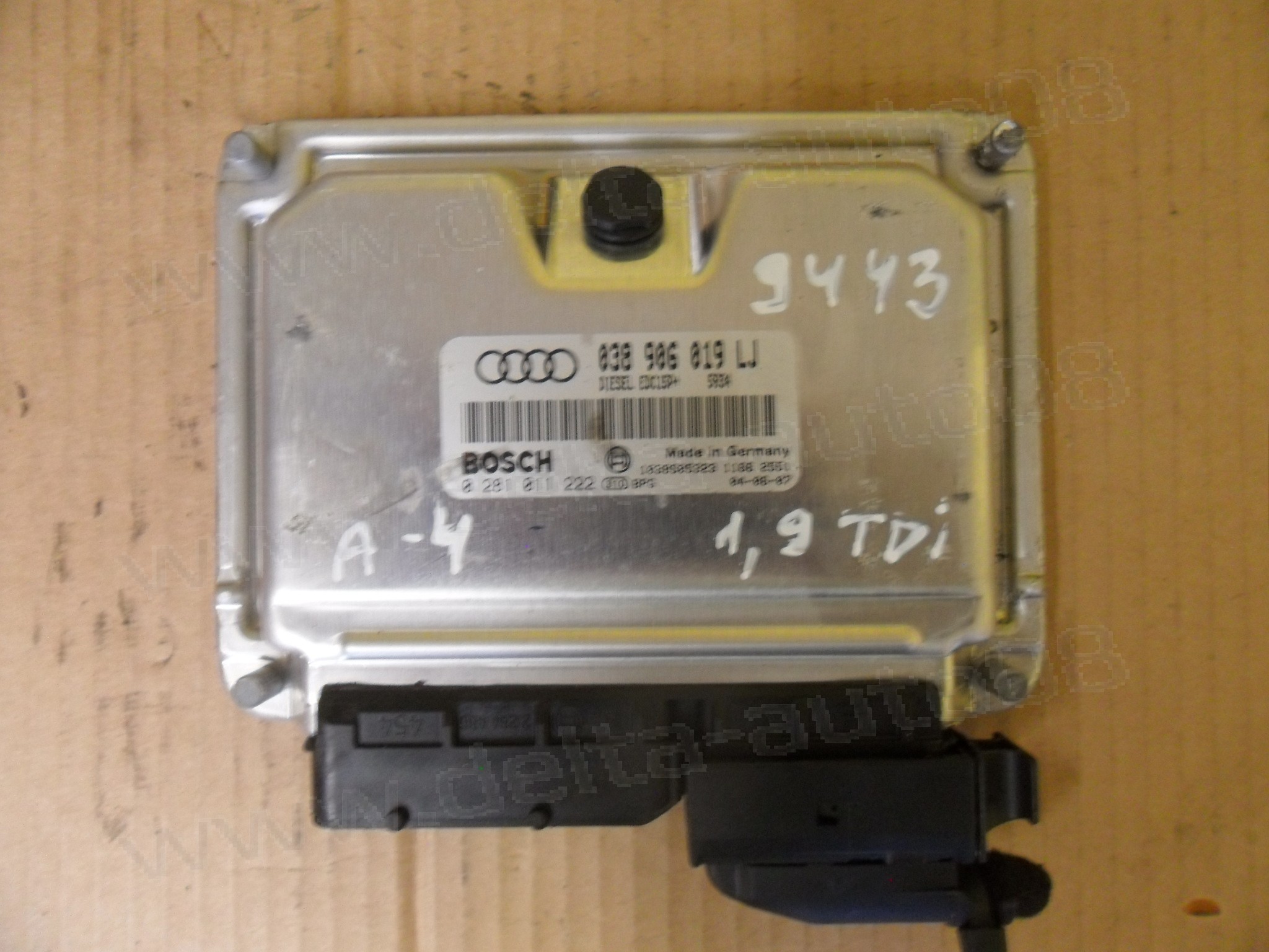 Компютър двигател за Audi A4, 1.9 TDI, 0 281 011 222, 0281011222, 038 906 019 LJ, 038906019LJ