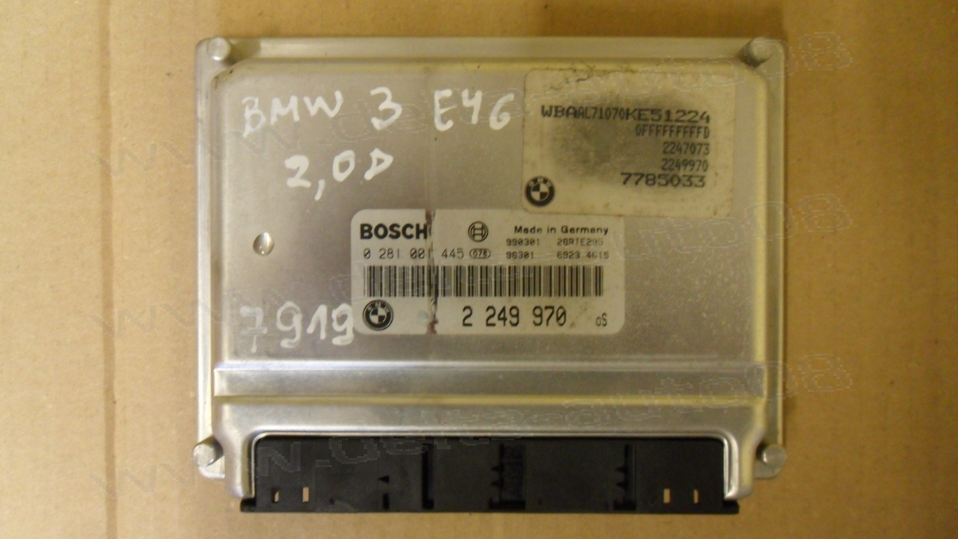 Компютър двигател за BMW 3, E46, 2.0 D, 136к.с., 1999-2005г., 0 281 001 445, 0281001445