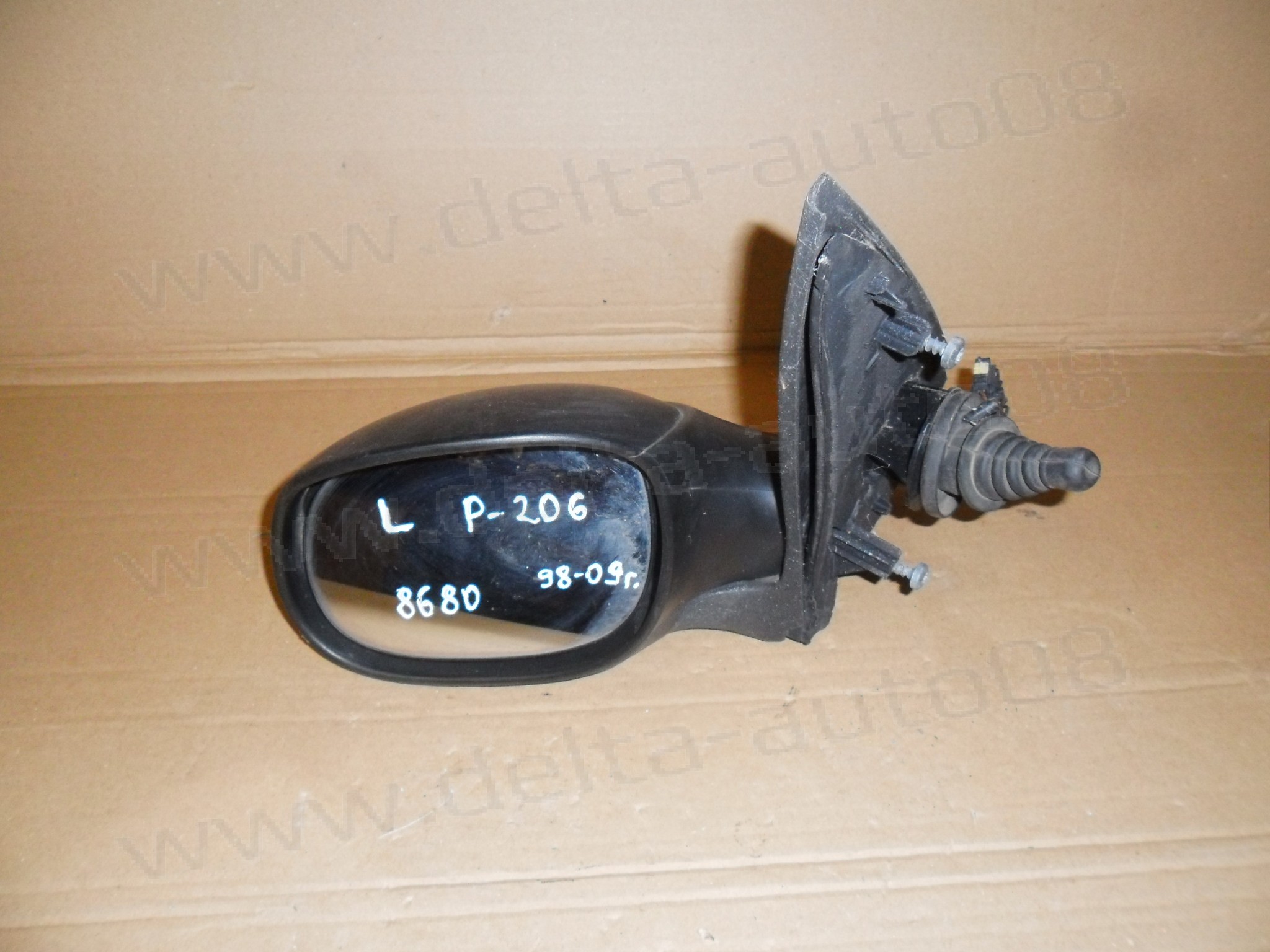 Огледало ляво за Peugeot 206, 1998-2009г., механично 