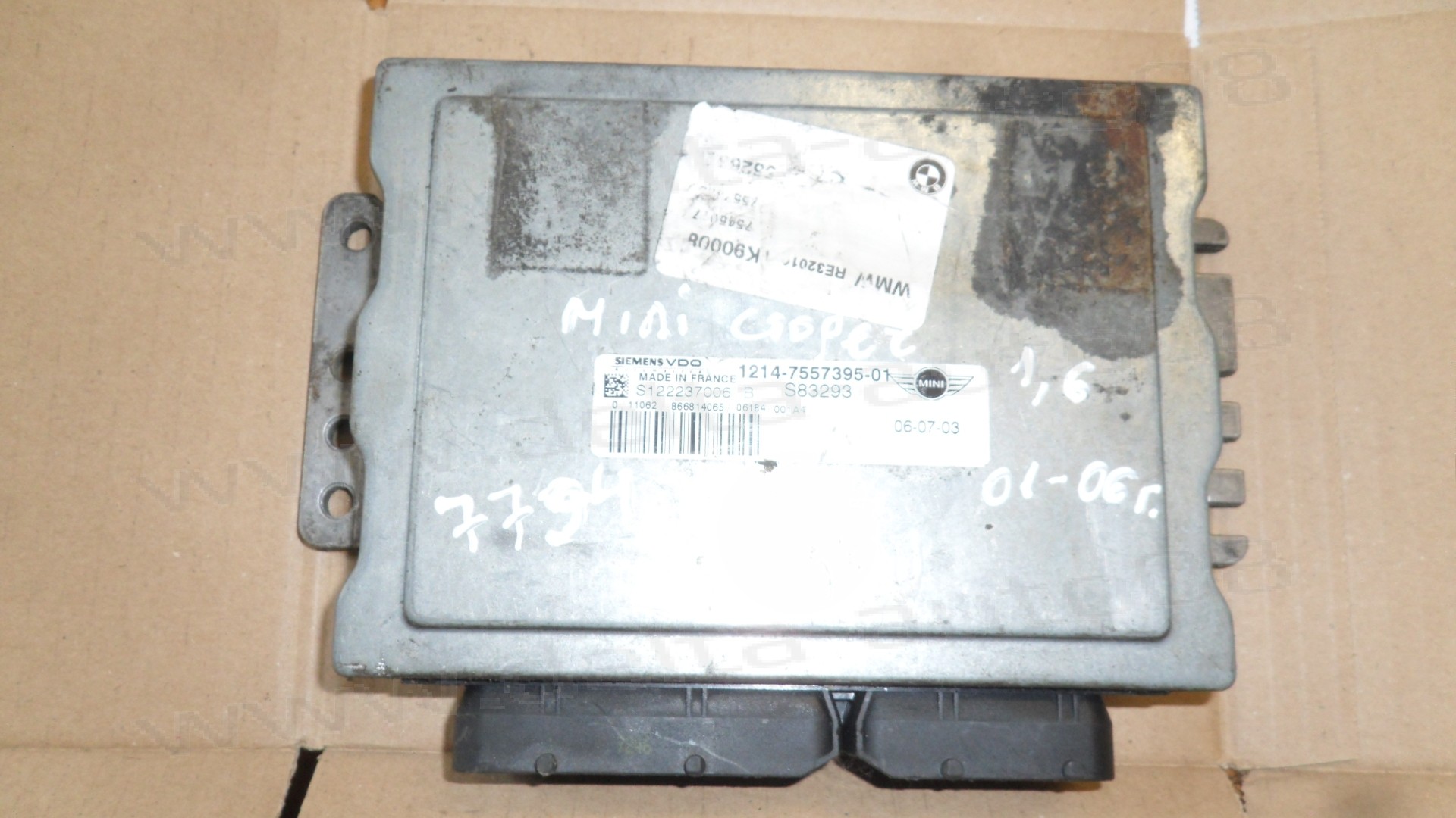 Компютър двигател за Mini Cooper, 1.6, 2001-2006г., S122237006 B, S122237006B, 1214-7557395-01, 1214755739501 