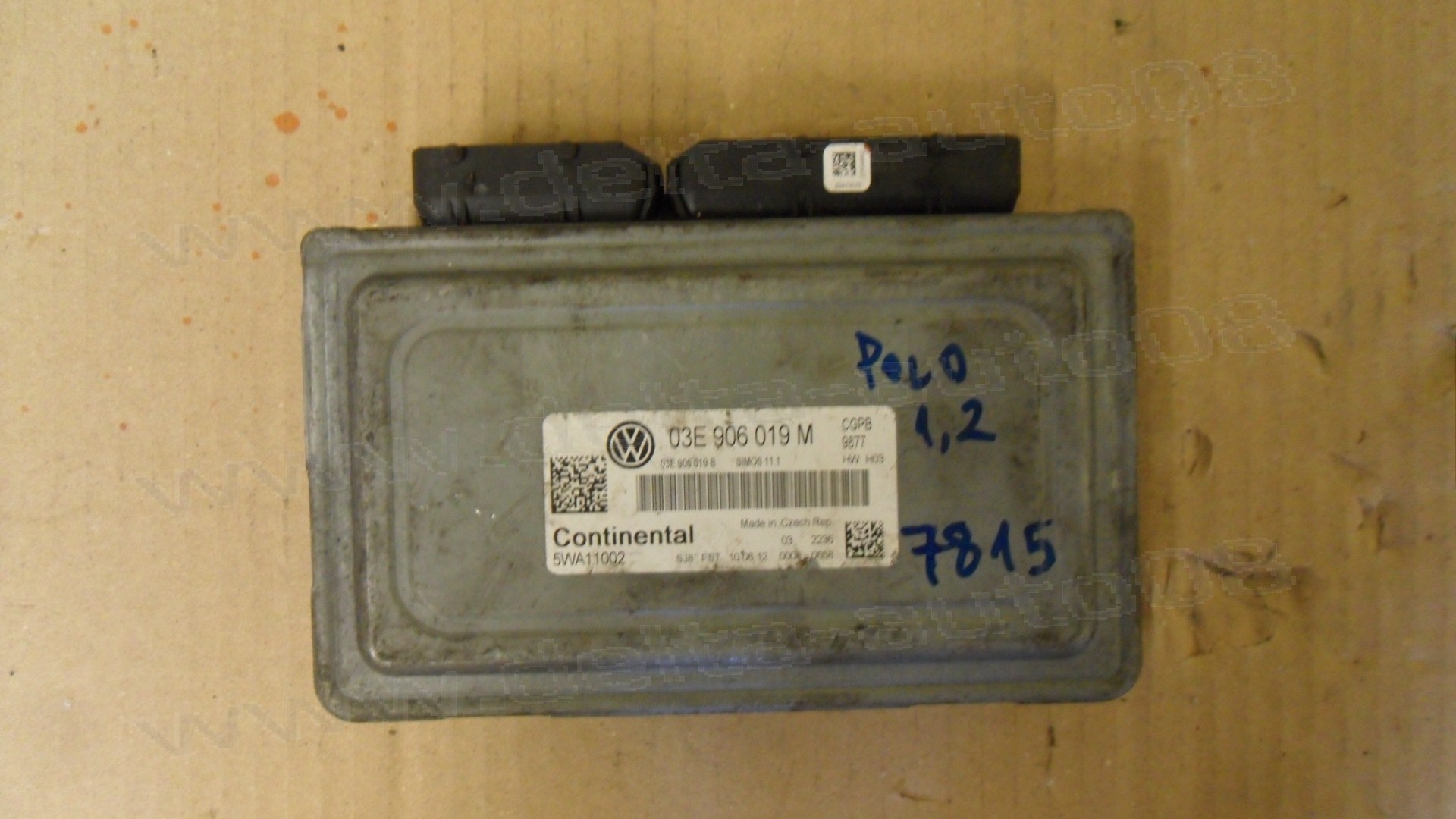 Компютър двигател за VW Polo 1.2, 2010-2014г., 03E 906 019 M, 03E906019M, 5WA11002, 03E 906 019 B, 03E906019B 