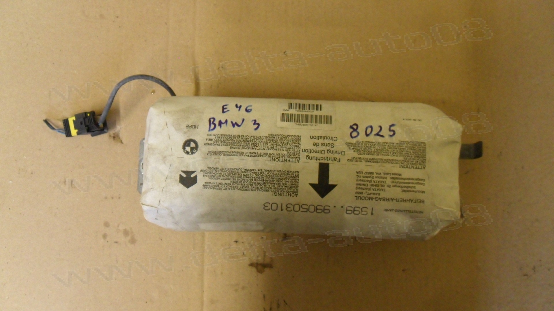 Airbag, десен, BMW 3, E46, 2.0 D, 136к.с., 1998-2005г., 3982644002