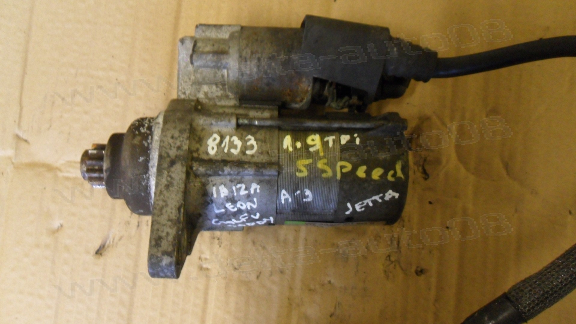 Стартер за Seat Ibiza, Leon, Audi A3, VW Jetta, Caddy, Golf V, 1.9 TDI, 2002-2009г., 02Z 911 023 H, 02Z911023H 