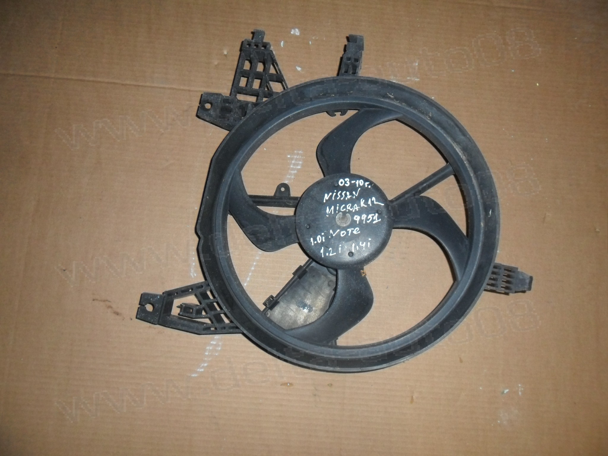 Вентилатор радиатор за Nissan Micra III K12, Note E11, 1.2, 1.4, 2003-2010г., 21481AX600, 1831477000, 1831478016