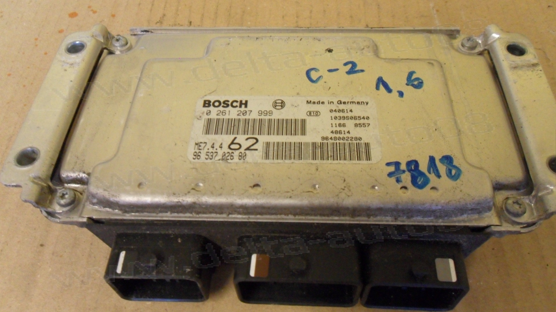 Компютър двигател за Citroen C2, 1.6, 2003-2009г., 0 261 207 999, 0261207999, 96 537 026 80, 9653702680, 1039S06540 