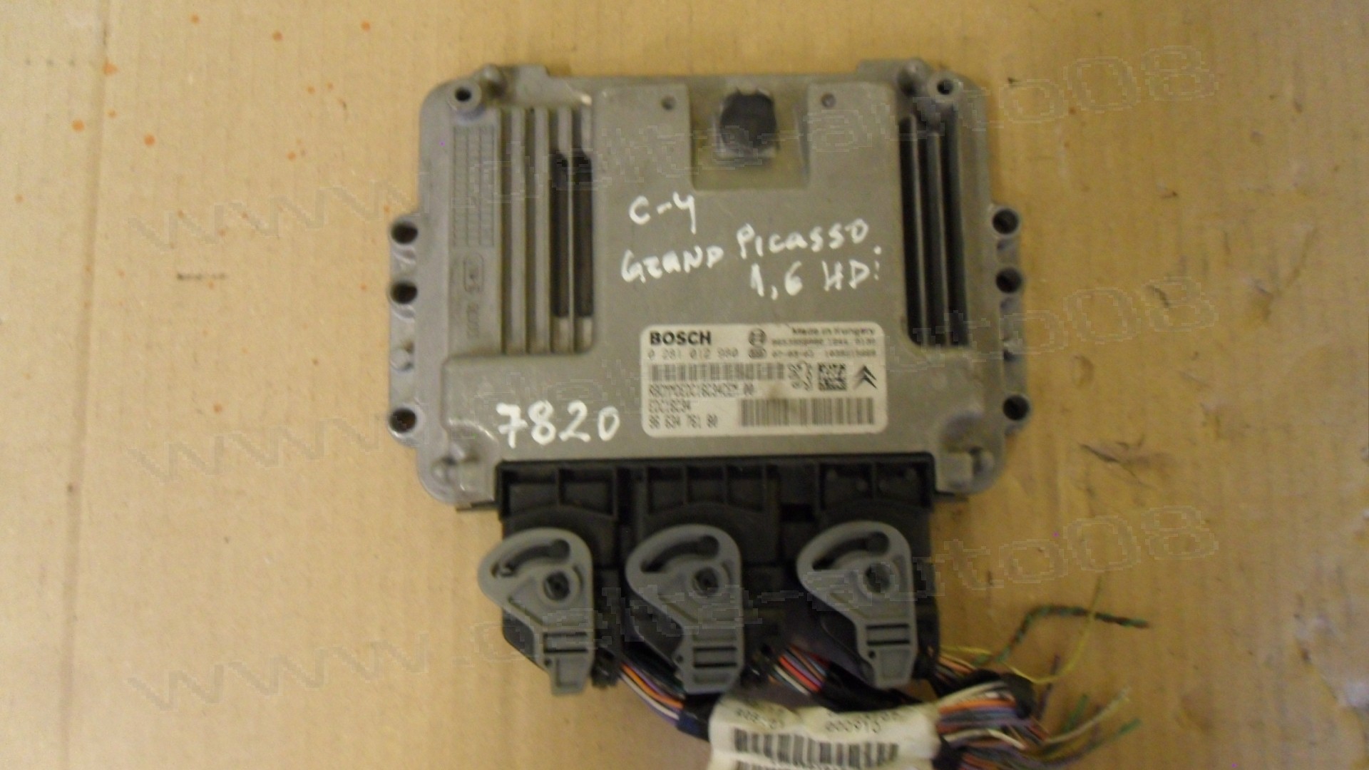Компютър двигател за Citroen C4 Grand Picasso, 1.6 HDI, 2006-2013г., 0 281 012 980, 0281012980, 96 634 761 80, 9663476180, 9653958980, 1039S15668