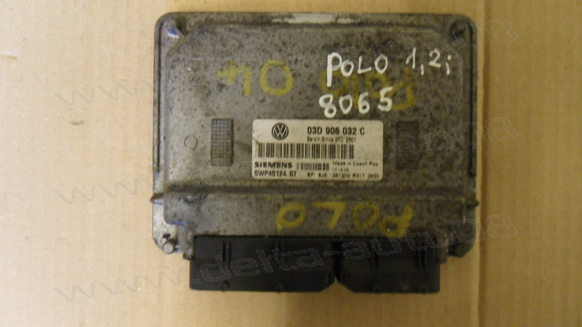 Компютър двигател за VW Polo, 1.2 i, 2001-2005г., 03D 906 032 C, 03D906032C, 5WP40124 07, 5WP4012407