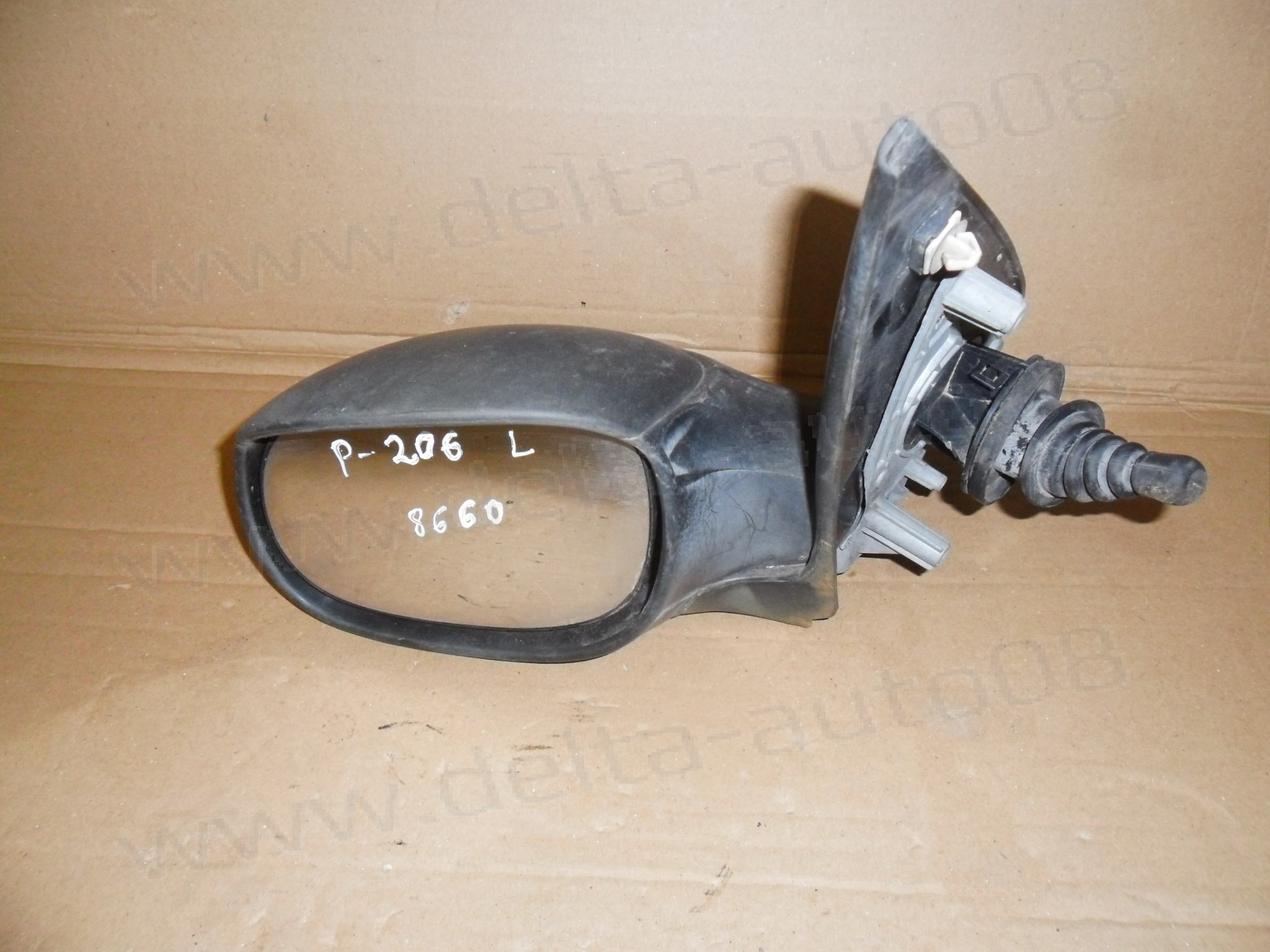 Огледало ляво за Peugeot 206, 1998-2009г., механично 