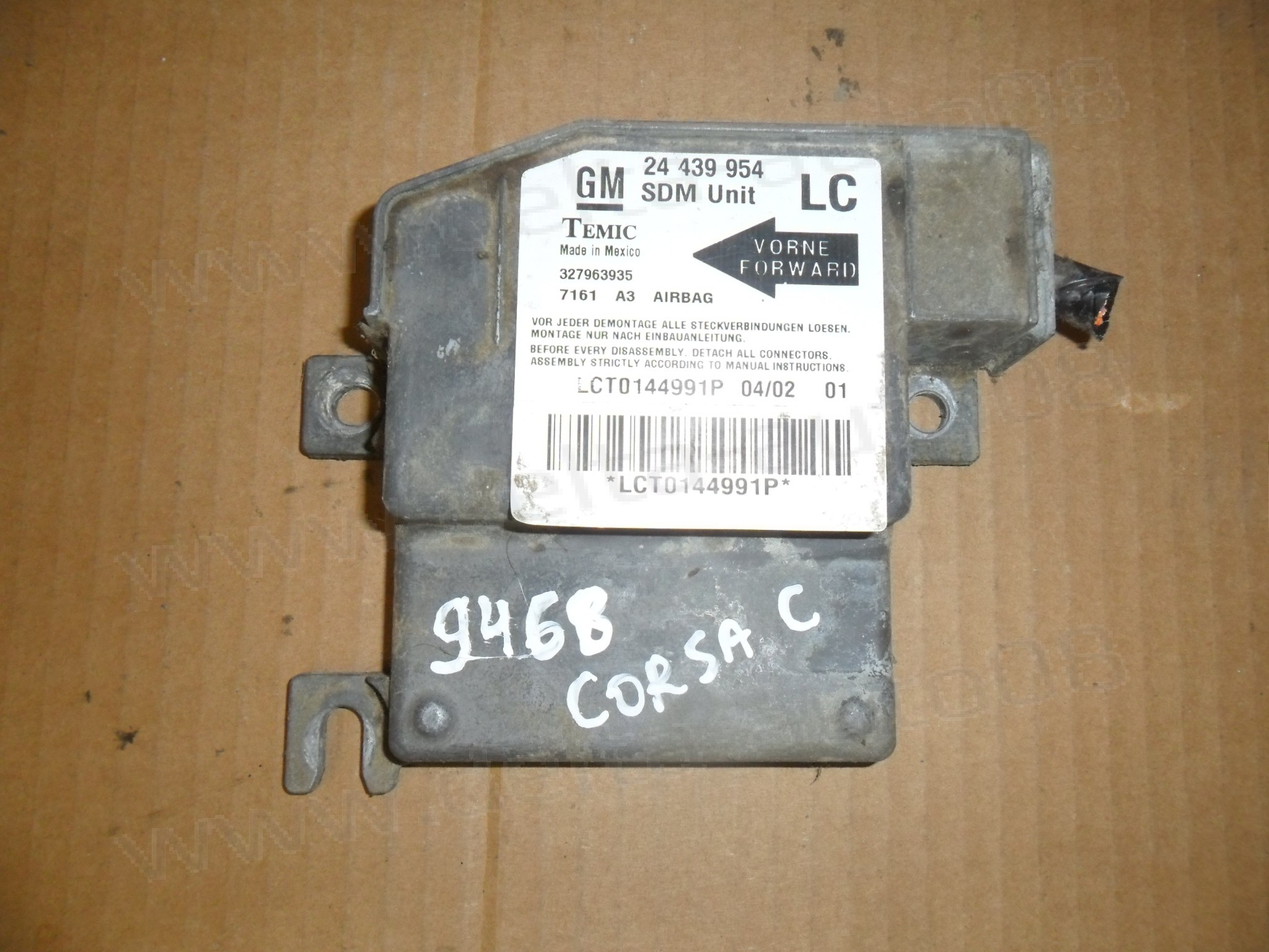 Модул Airbag за Opel Corsa c, 2000-2009г., 24 439 954, 24439954 