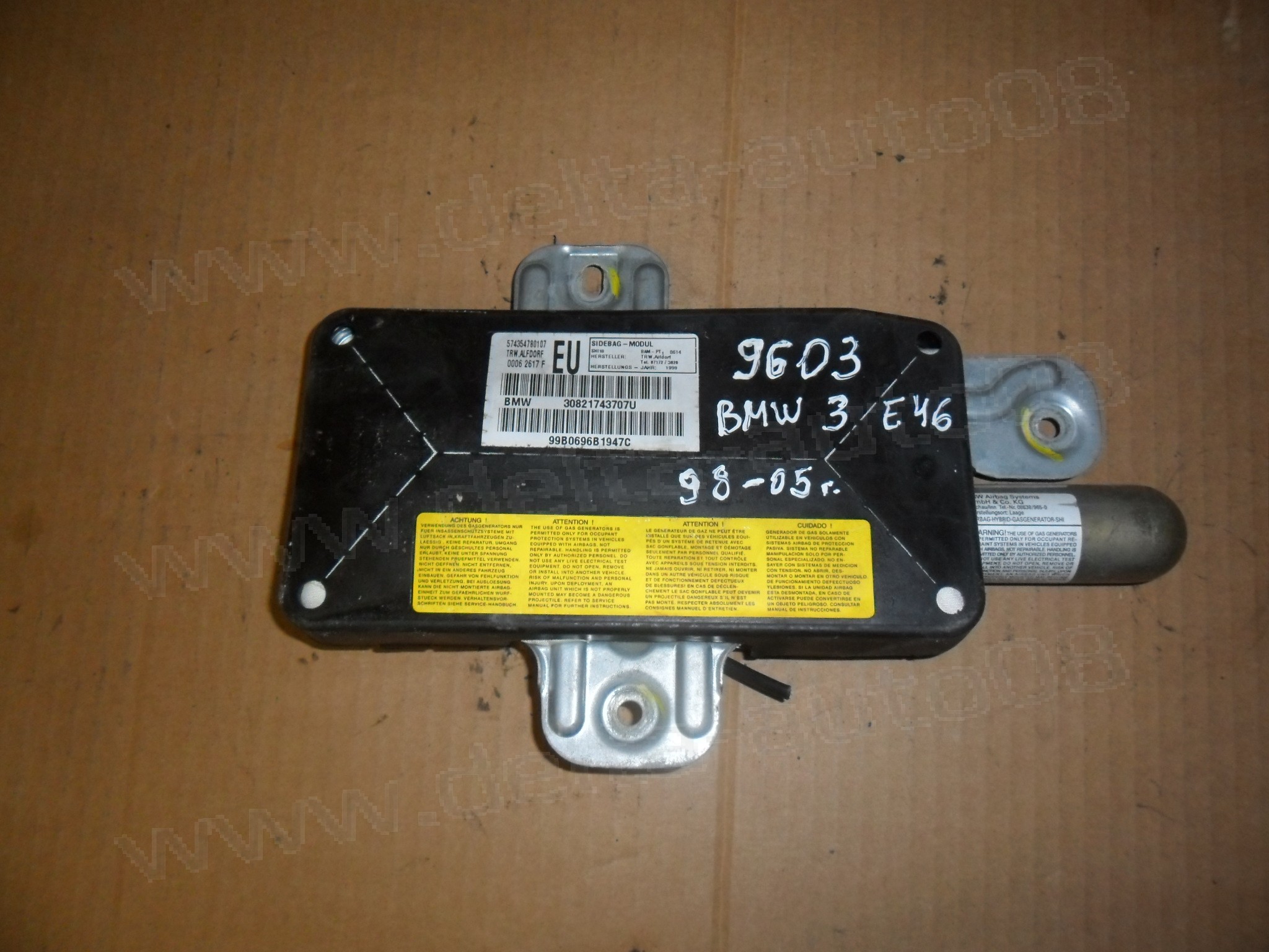 Airbag предна лява врата за BMW 3, E46, 1998-2005г., 30821743707U, 0006 2617 F, 00062617F