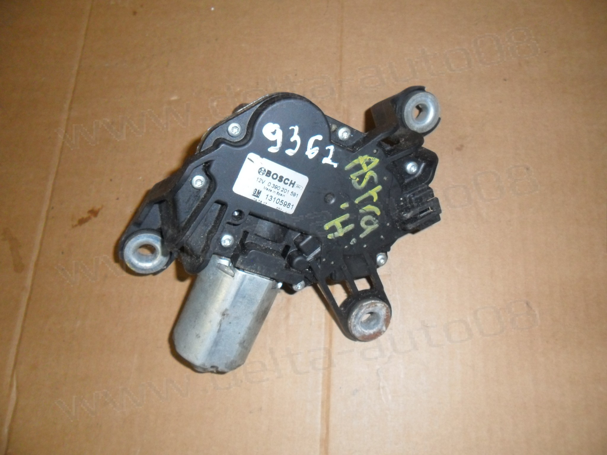 Мотор задна чистачка за Opel Astra H, 2004 - 2010г., 0 390 201 591, 0390201591, 13105981
