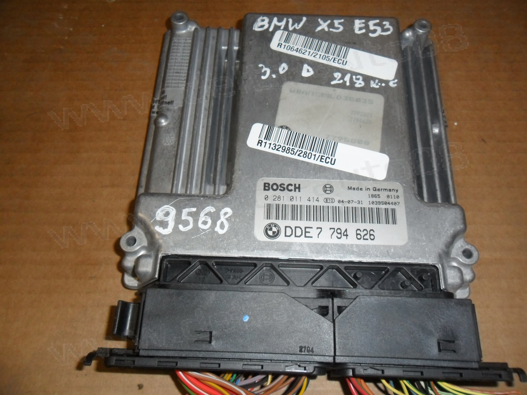 Компютър двигател за BMW X5, E53, X3, E83, 3.0 D, 218 к.с., 2000-2007г., 0 281 011 414, 0281011414, DDE7 794 626, DDE7794626, 1039S04407