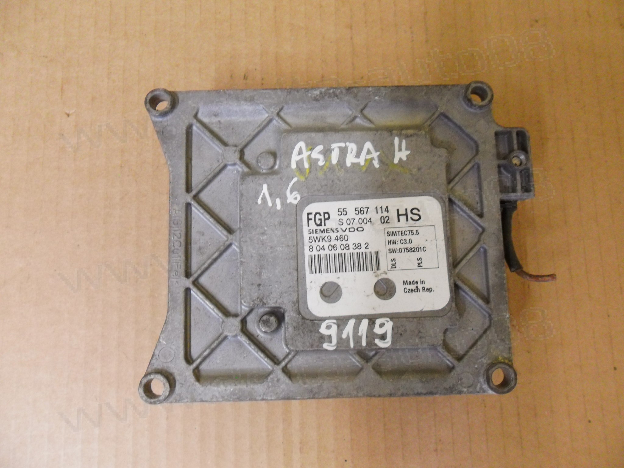 Компютър двигател за Opel  Astra H, Zafira B, 1.6, 2006-2014г., 55 567 114, 55567114, S 07 004 02, S0700402, 5WK9 460, 5WK9460, HS