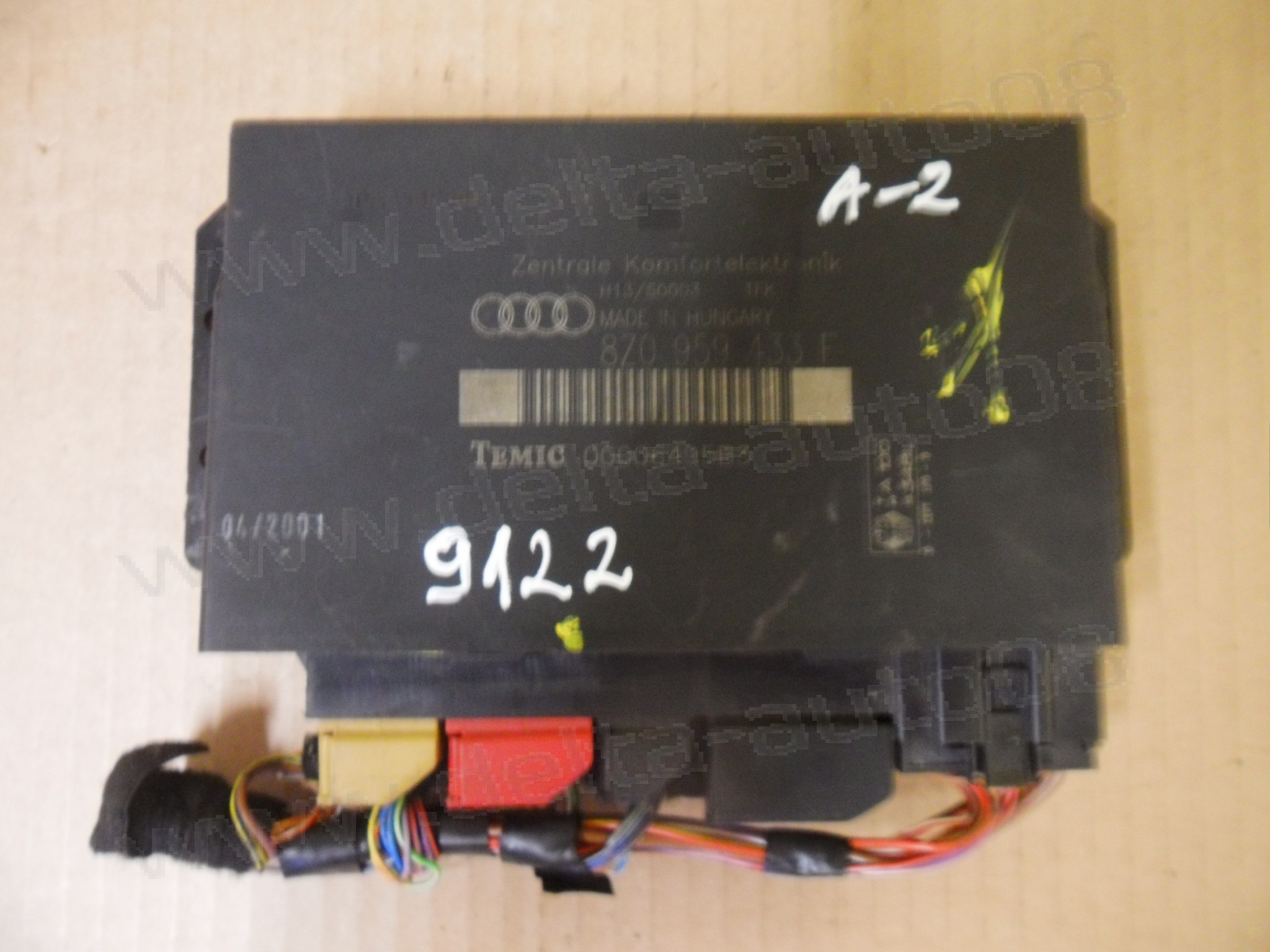 Комфорт контрол модул за Audi A2, 8Z0 959 433 AF, 8Z0959433F
