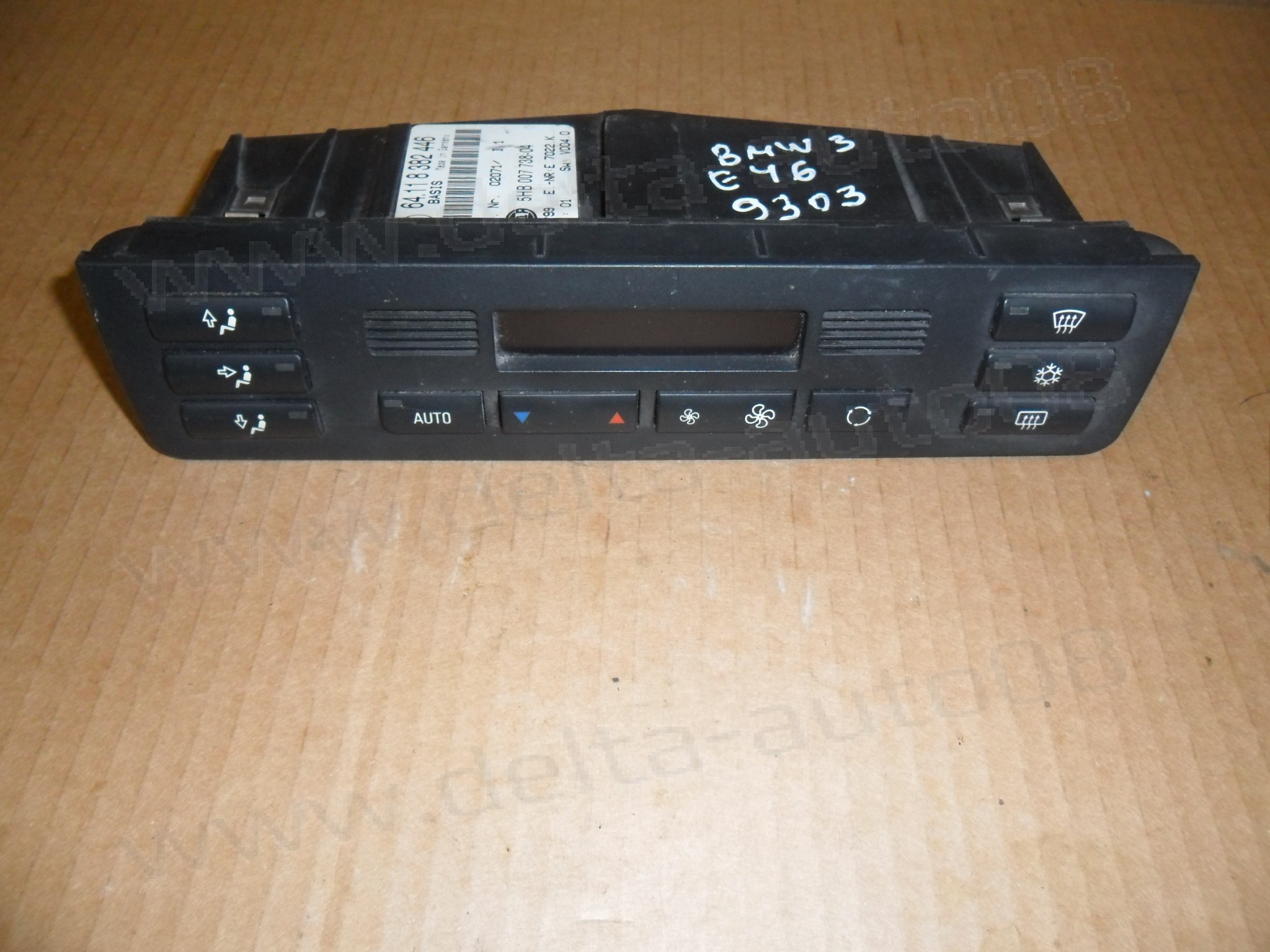 Панел контрол климатик за BMW 3, E46, 1998-2006г., 64.11 8 382 446, 64118382446, 64.118382446, 5HB 007 738-04, 5HB00773804