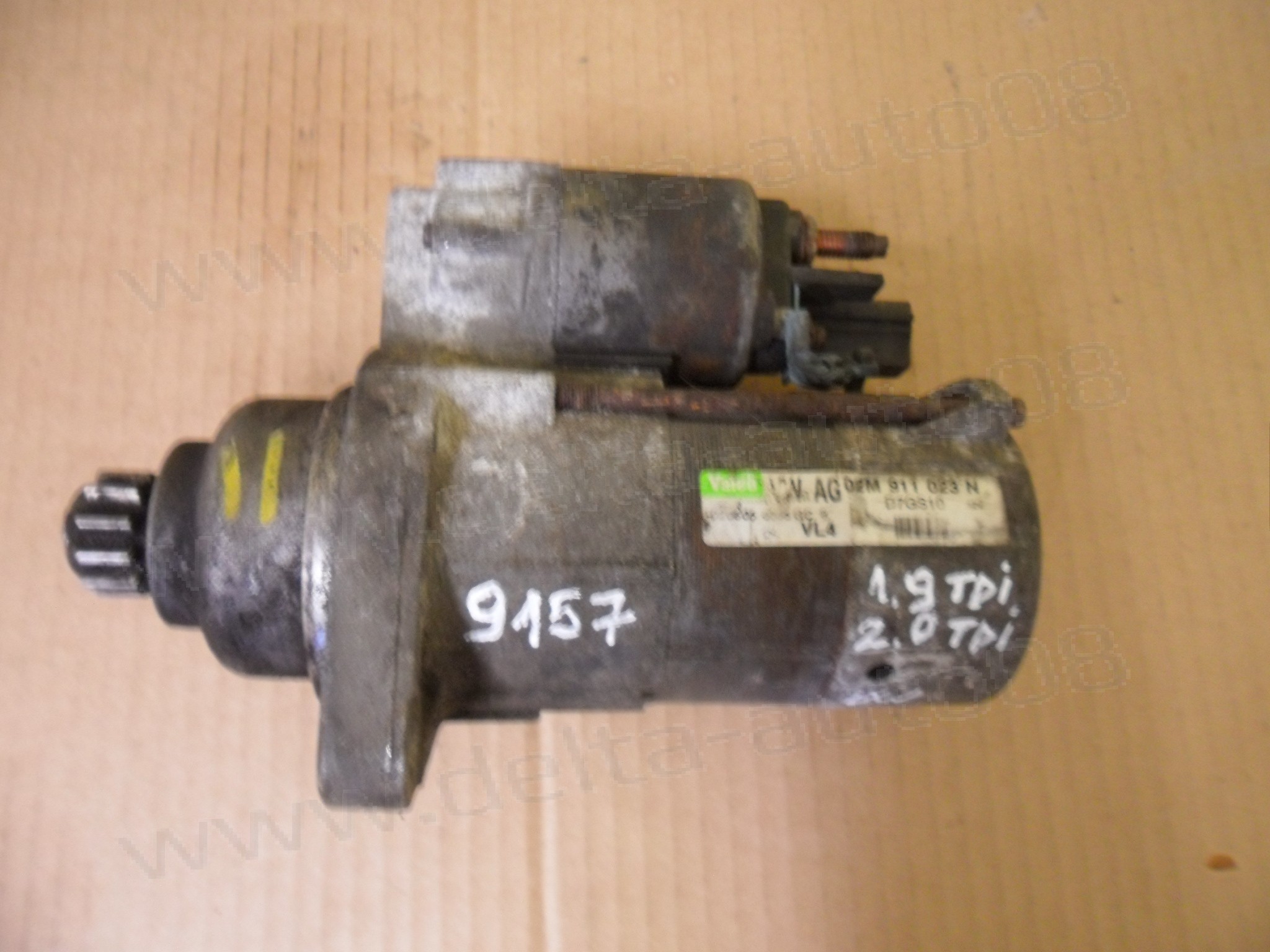 Стартер за Seat Ibiza, VW Golf V, Passat VI, Touran, Audi A3, 1.9, 2.0 TDI, 02M 911 023 N, 02M911023N