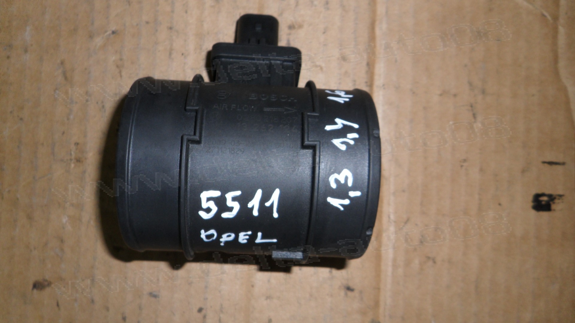 Дебитомер за Opel Corsa D, Meriva, Insignia, Astra, 1.3, 1.4, 1.6, 1.8 CDTI, 2007-2015г., 0 280 218 207, 0280218207, 13 262 124, 13262124, F 00C 2G8 001, F00C2G8001 