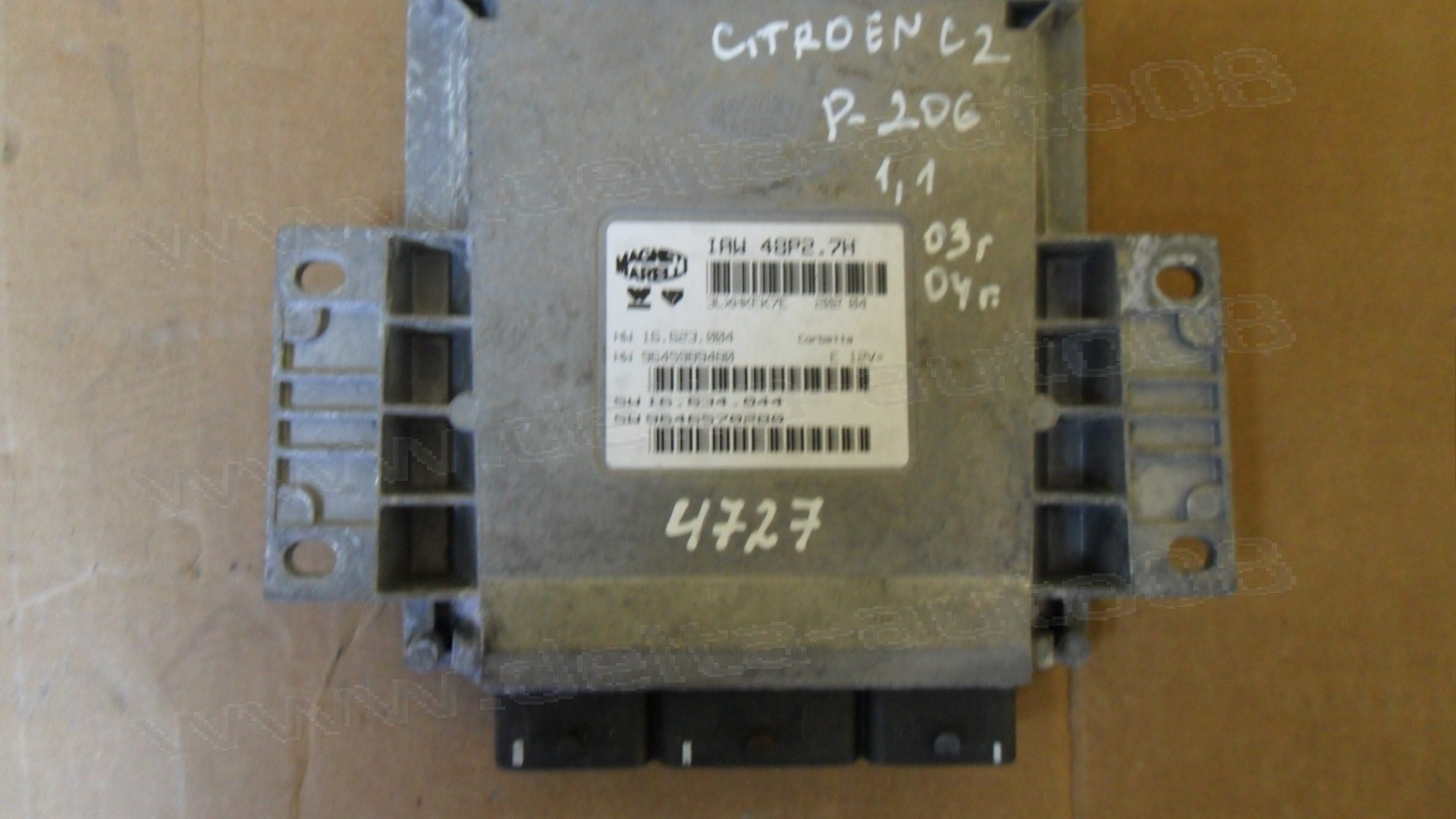 Компютър двигател за Citroen C2, Peugeot 206  1.1 2004г., SW 9646570280, SW9646570280, HW 16.623.004, HW16623004, SW 16.634.004, SW16634004, HW 9645989480, HW9645989480, IAW 48P2.7H, IAW48P27H 