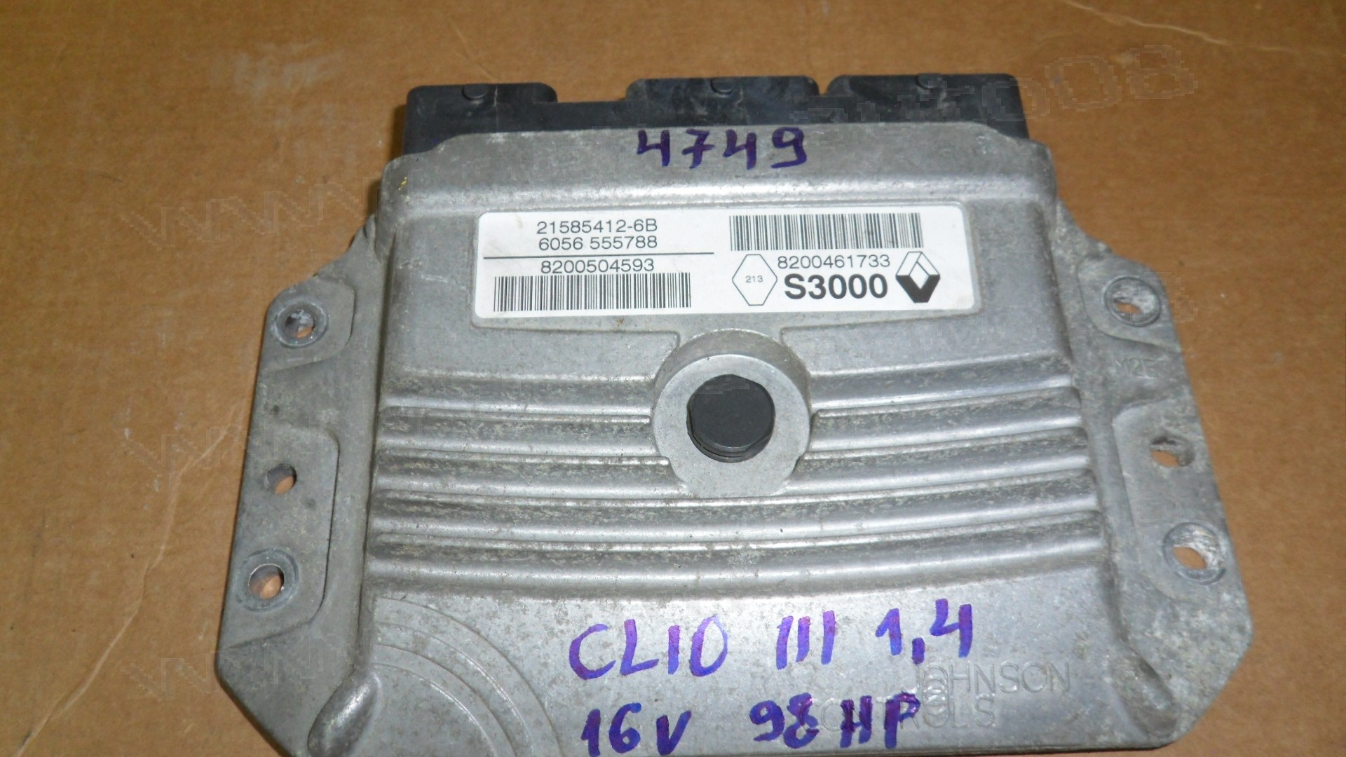 Компютър двигател за Renault Clio III 1.4i 16V 98HP   8200461733, 8200504593, 21585412-6B, 215854126B 
