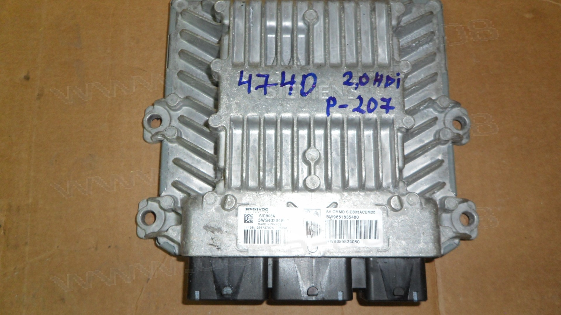 Компютър двигател за Peugeot 407, Citroen 2.0 HDi   5WS40264E-T, 5WS40264ET, SID803A, HW9655534080, 5W9661835480