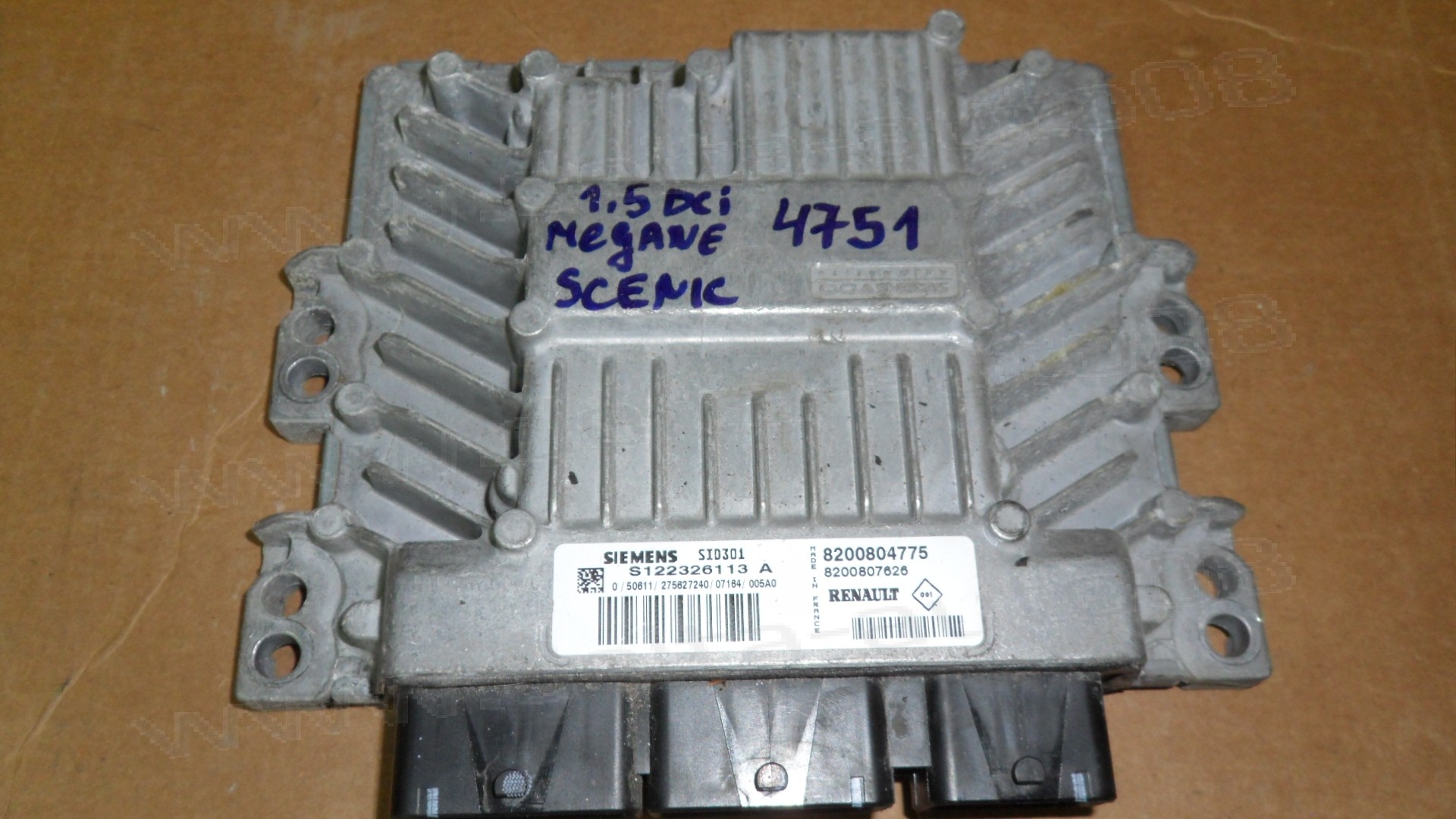 Компютър двигател за Renault Scenic, Megane 1.5 DCi   8200804775, 8200807626, S1223261 13 A, S122326113A, SID301
