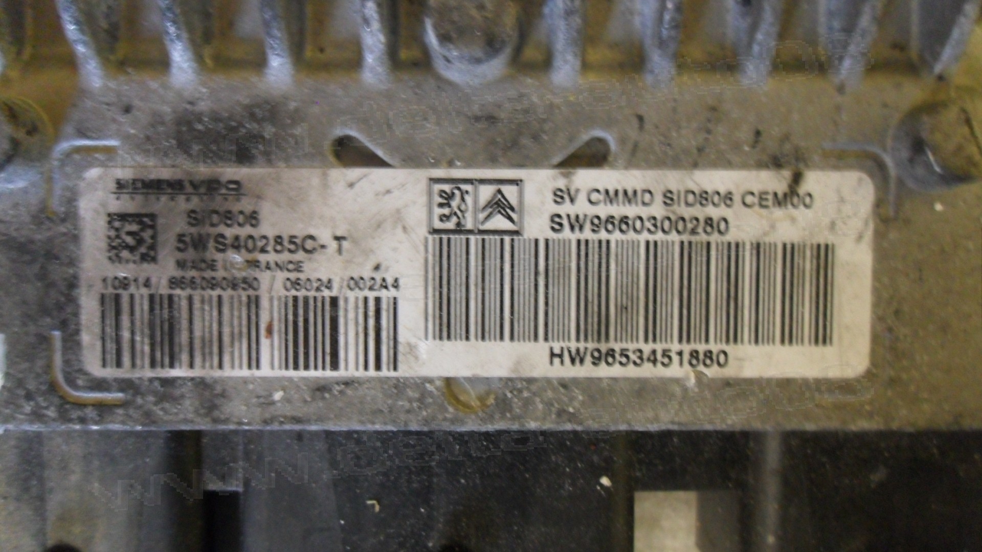 Компютър двигател за Citroen C2, 1.4 HDI, SID806, 5WS40285C-T, 5WS40285CT, SW9660300280, HW9653451880