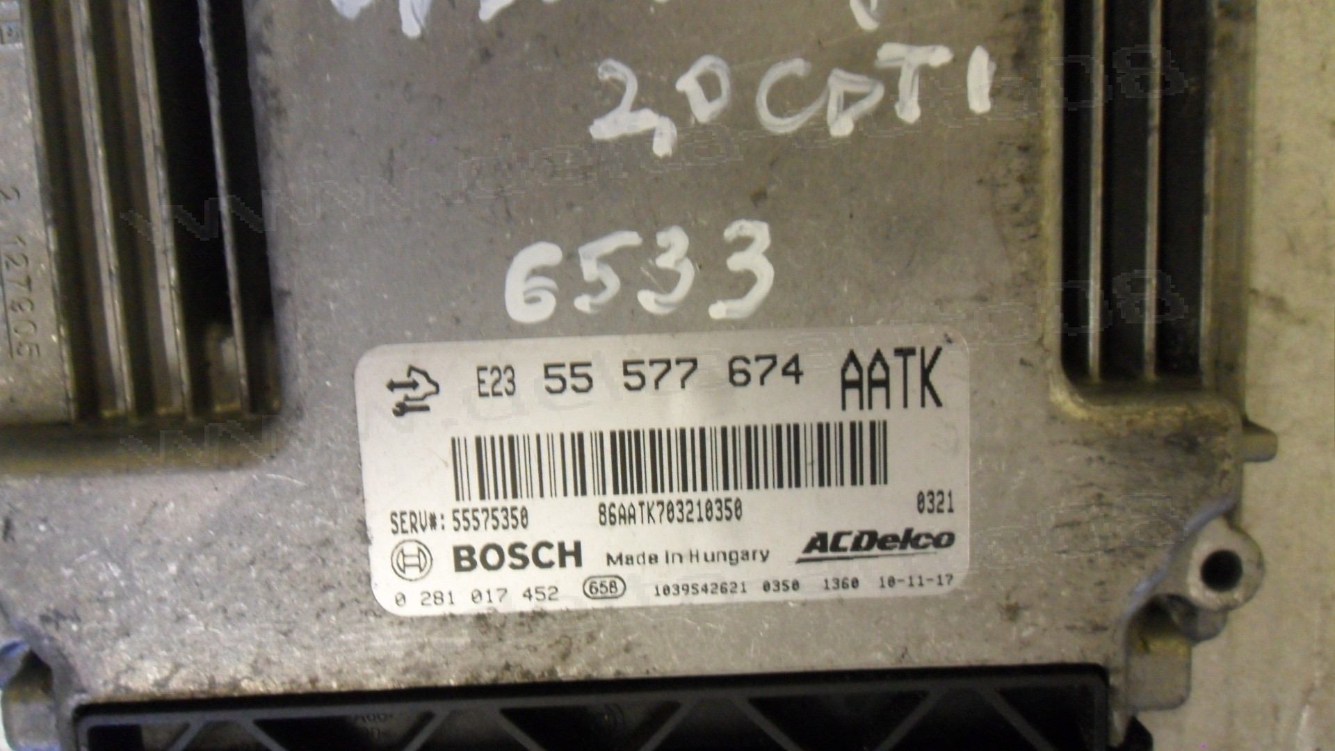 Компютър двигател за Opel Insignia, 2.0 CDTI, 0 281 017 452, 0281017452, 55 577 674, 55577674, 55575350