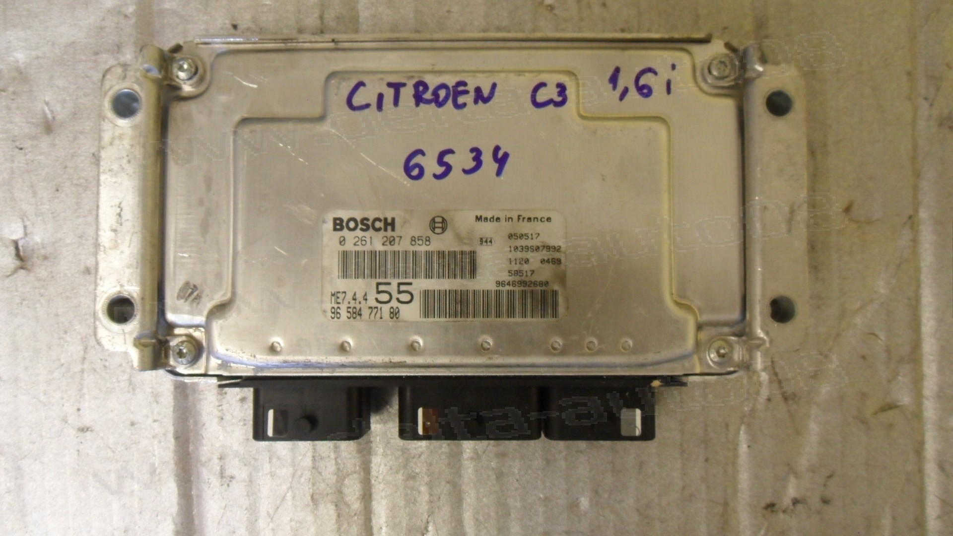 Компютър двигател за Citroen C3, 1.6i, 0 261 207 858, 0261207858, 96 584 771 80, 9658477180, 9646992680, 1039S07992