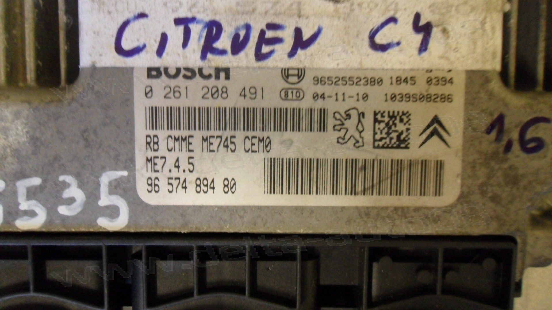 Компютър двигател за Citroen C4, 1.6, 0 261 208 491, 0261208491, 96 574 894 80, 9657489480, 9652552380, 1039S08286