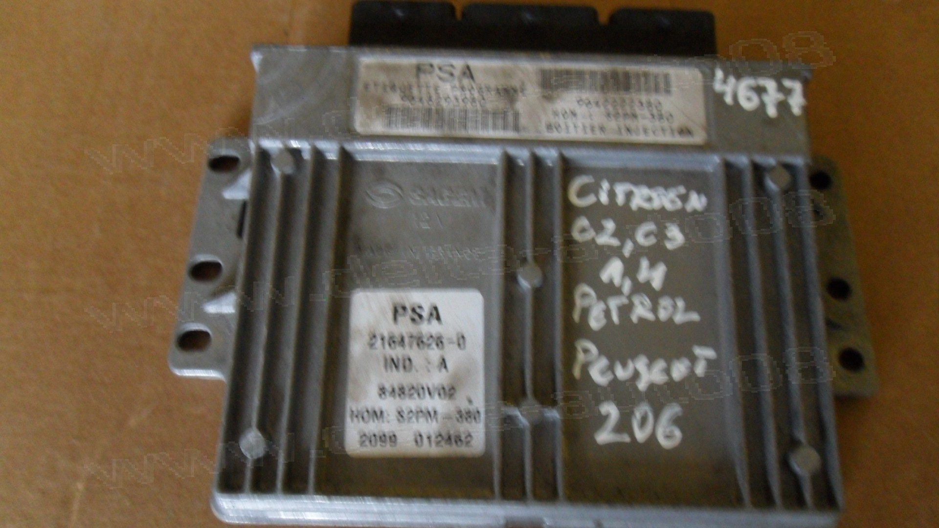 Компютър двигател за Peugeot 206, Citroen C3 1.4 Petrol  2002-2004г., 9642222380, 9648293980, 21647626-0, 216476260, 21647626 0, S2PM-80, S2PM80, S2PM 80, 84820V02