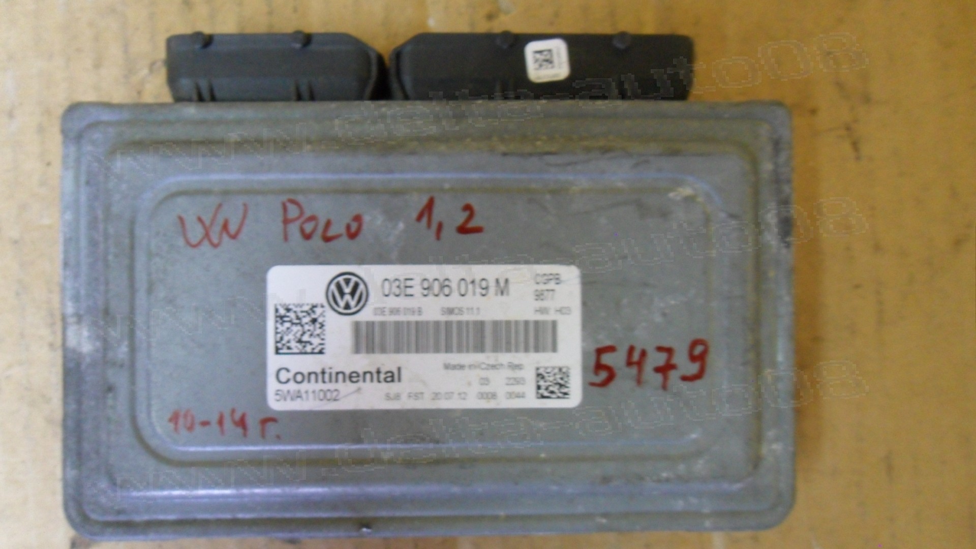 Компютър двигател за VW Polo 1.2, 2010 - 2014г., 03E 906 019 M, 5WA11002, 03E906019M, SIMOS11.1, SIMOS111