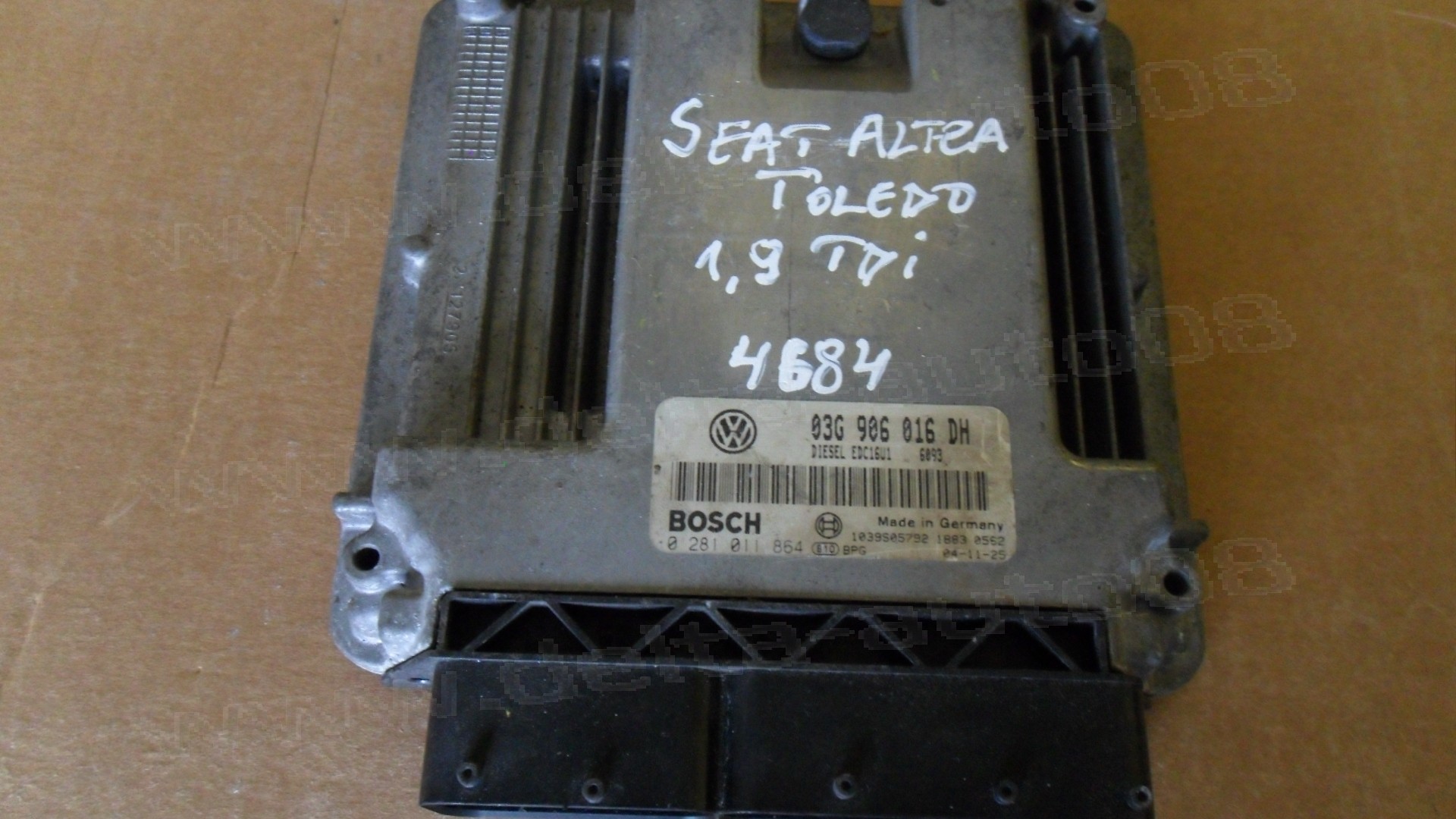 Компютър двигател за Seat Altea, Toledo 1.9  TDi  03G 906 016 DH. 03G906016DH, 0 281 011 864, 0281011864, 1039S05792