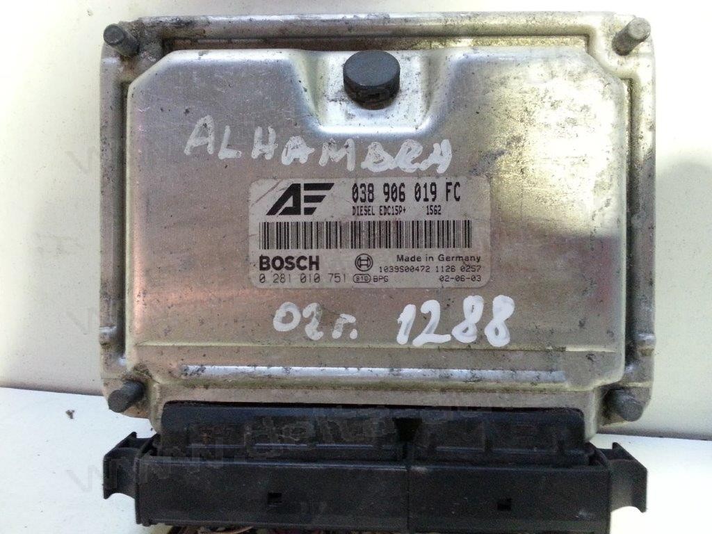 Компютър двигател за Seat Alhambra 1.9 TDI  0281010751   038906019FC