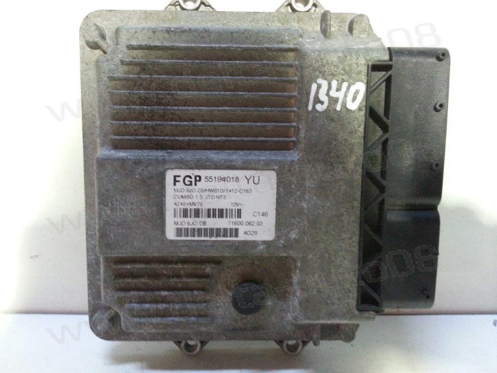 Компютър двигател за Opel Combo, 1.3 JTD,  55194018, FGP 55194018 YU, FGP55194018YU, MJD 6JO C6, MJD6JOC6, 71600.062.03, 7160006203