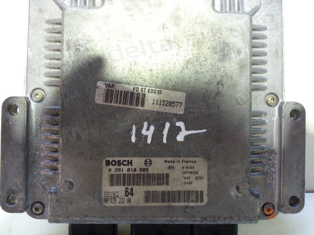 Компютър двигател за Citroen C5, 2.0 HDI, 2001-2004г., 0281010589, 0 281 010 589, 96 428 232 80, 9642823280