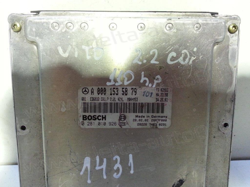 Компютър двигател за Mercedes Vito, 2.2 CDI, 0281010926, 0 281 010 926,  A 000 153 58 79, A0001535879