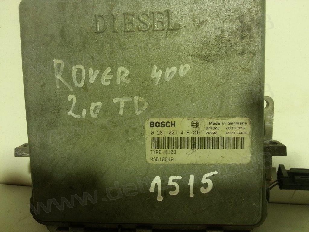 Компютър двигател за Rover, 200, 220, 400 420 2.0 SDi, 1995-2000г., 0 281 001 418, 0281001418