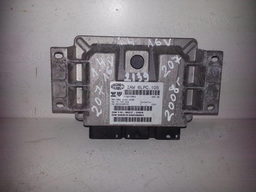 Компютър двигател за Peugeot  207  1.4 16V   IAW 6LPC.105, IAW6LPC105, SW 16.807.064, SW16807064, SW 9663380880,HW 16.784.004, HW16784004, HW 9654596080, HW9654596080, SW9663380880