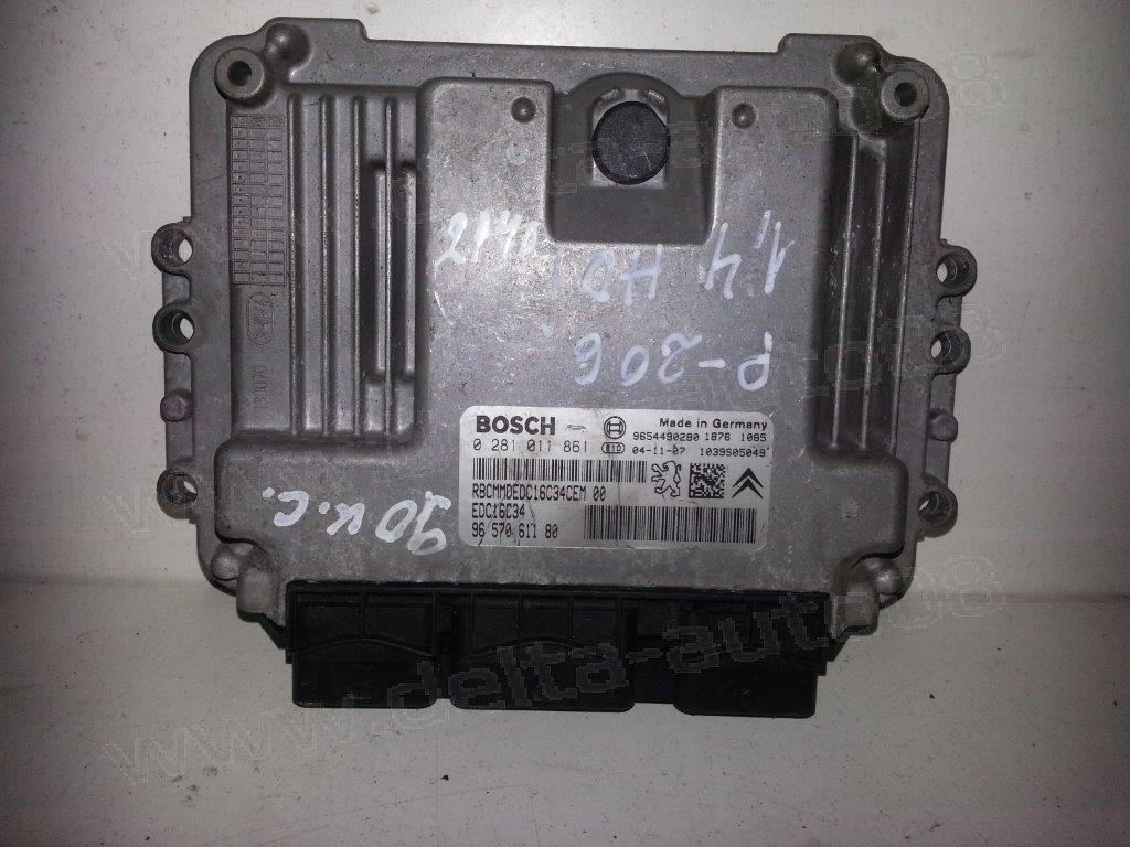 Компютър двигател за Peugeot, Citroen  0281011861  9654490280  9657061180