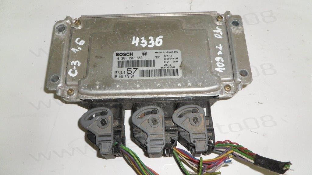 Компютър двигател за Citroen C3  1.6 i, 2003-2010г., 9650347880, 0261207860, 0 261 207 860, 96 503 478 80