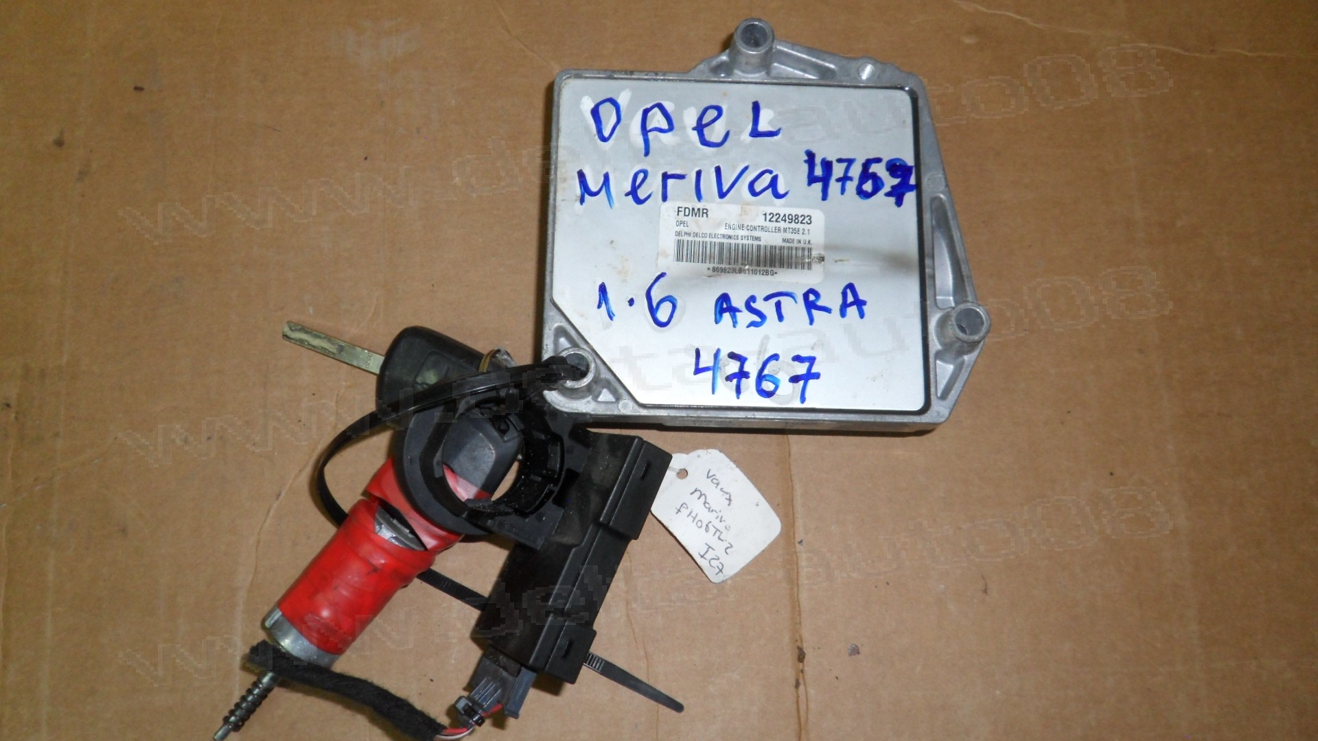 Компютър двигател, комплект чип, имобилайзер, Opel Astra, Zafira, Meriva 1.6 16V Z16XEP   12249823, MT35E 2.1, MT35E21, MT35E 21
