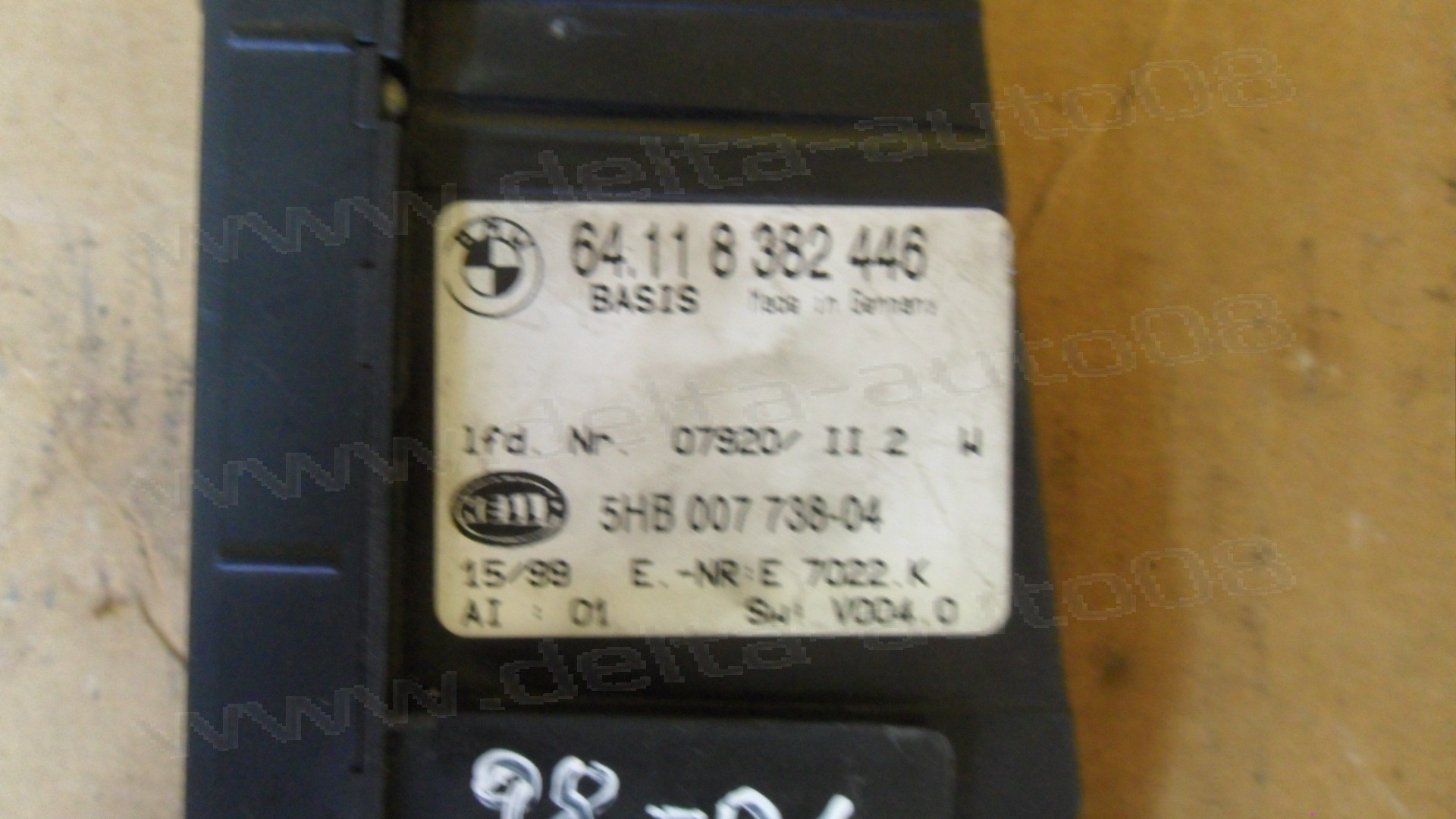 Панел контрол климатик за BMW 3, E46, 1998-2001г., 64.11 8 382 446, 64.118382446, 64118382446, 5HB 007 738-04, 5HB007738-04, 5HB00773804 