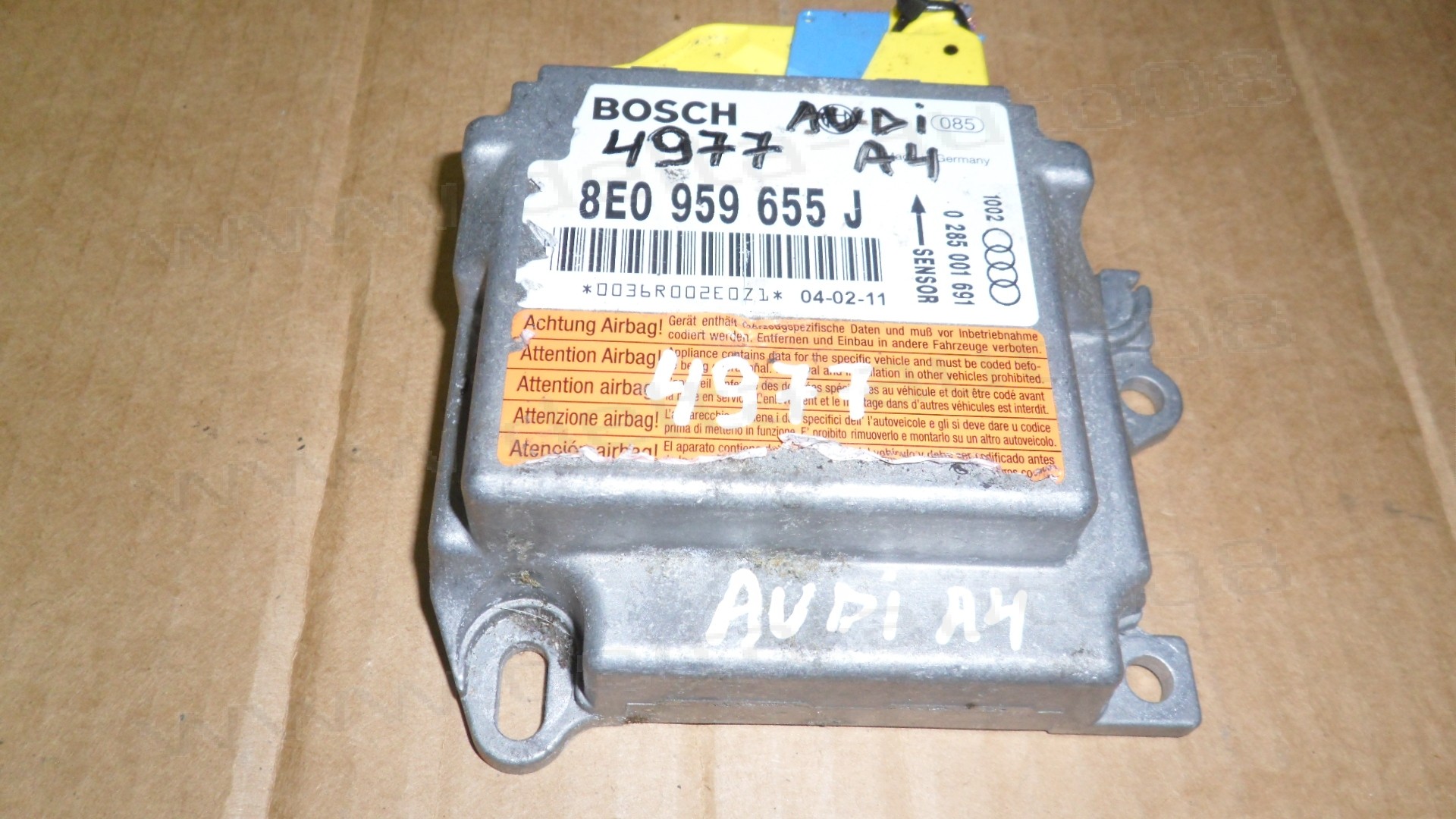 Сензор Airbag за Audi A4 1.9, 2.5 TDi   8E0 959 655 J, 8E0959655J, 0 285 001 691, 0285001691