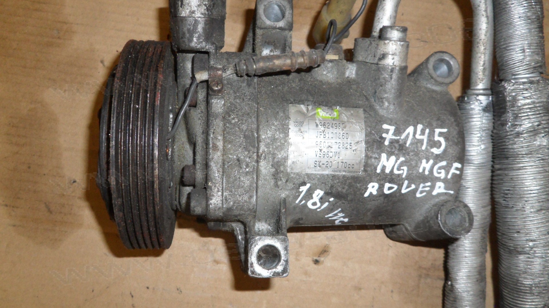Компресор климатик за MG MGF, Rover, 1.8i VVC, 1995-2002г., JPB100860, W962498Z, VS96DV1